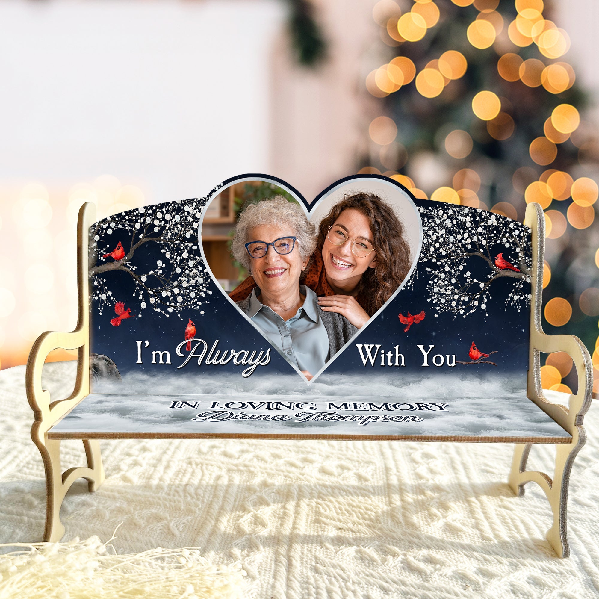 I'm Always With You - Personalized Photo Memorial Bench