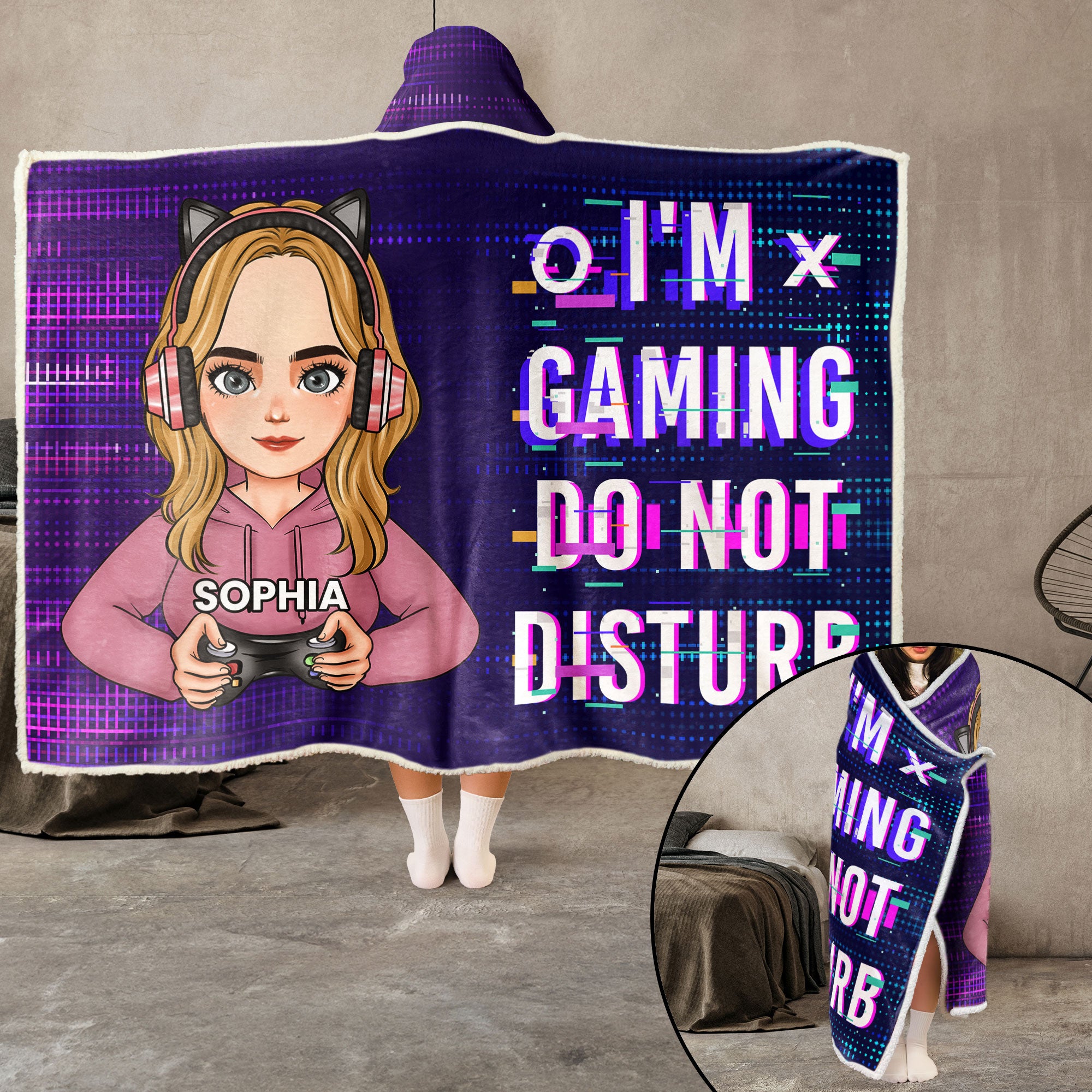 I'm Gaming Do Not Disturb - Personalized Wearable Blanket Hoodie