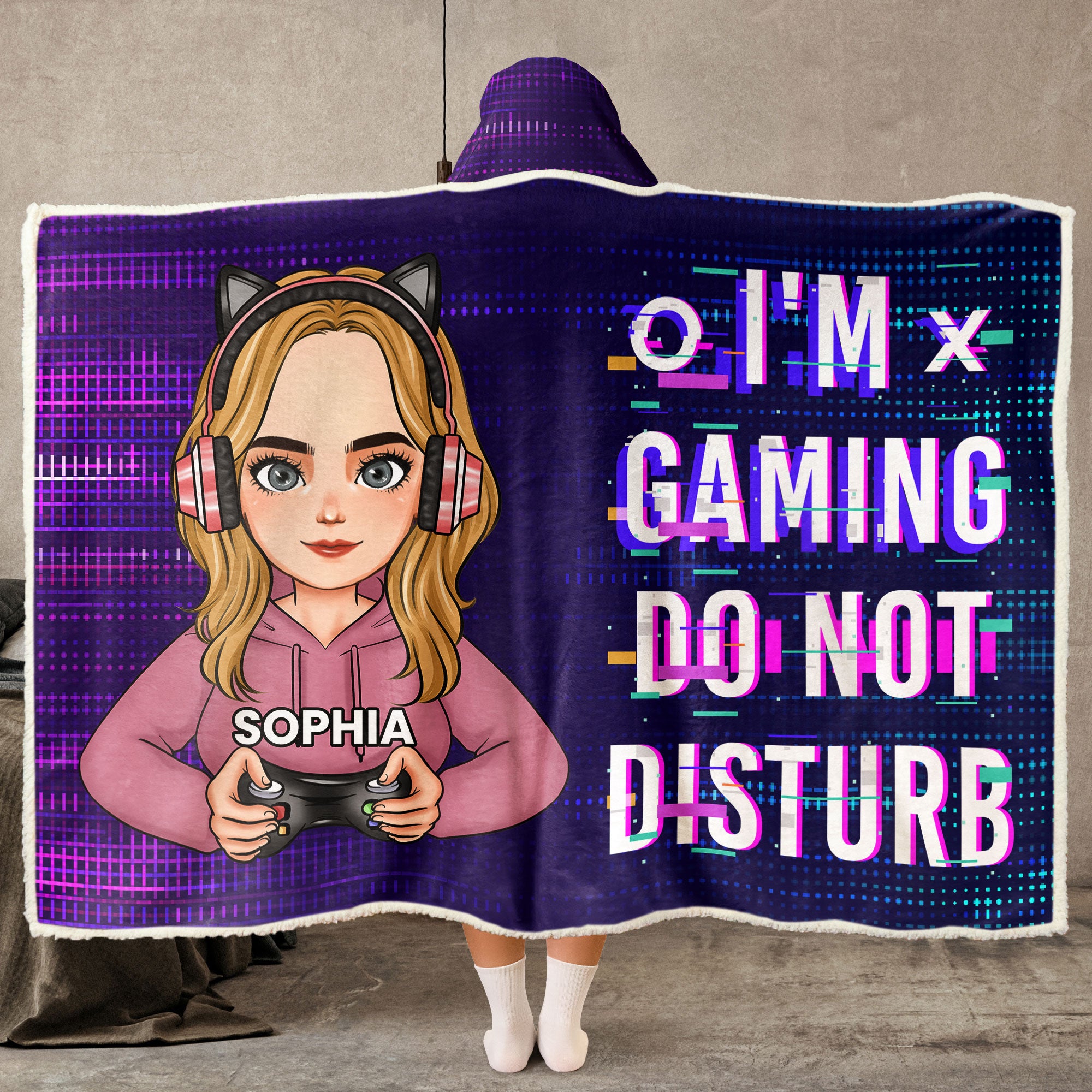 I'm Gaming Do Not Disturb - Personalized Wearable Blanket Hoodie