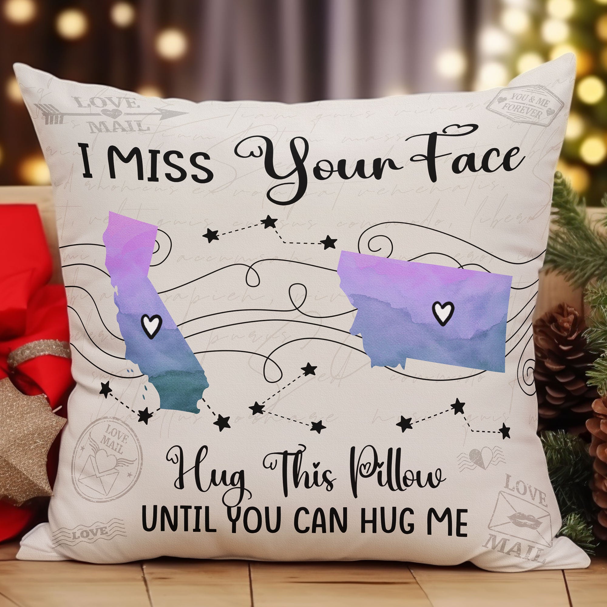 Hug This Pillow Until You Can Hug Me - Long Distance Family, Friends, Couples - Personalized Pillow (Insert Included)