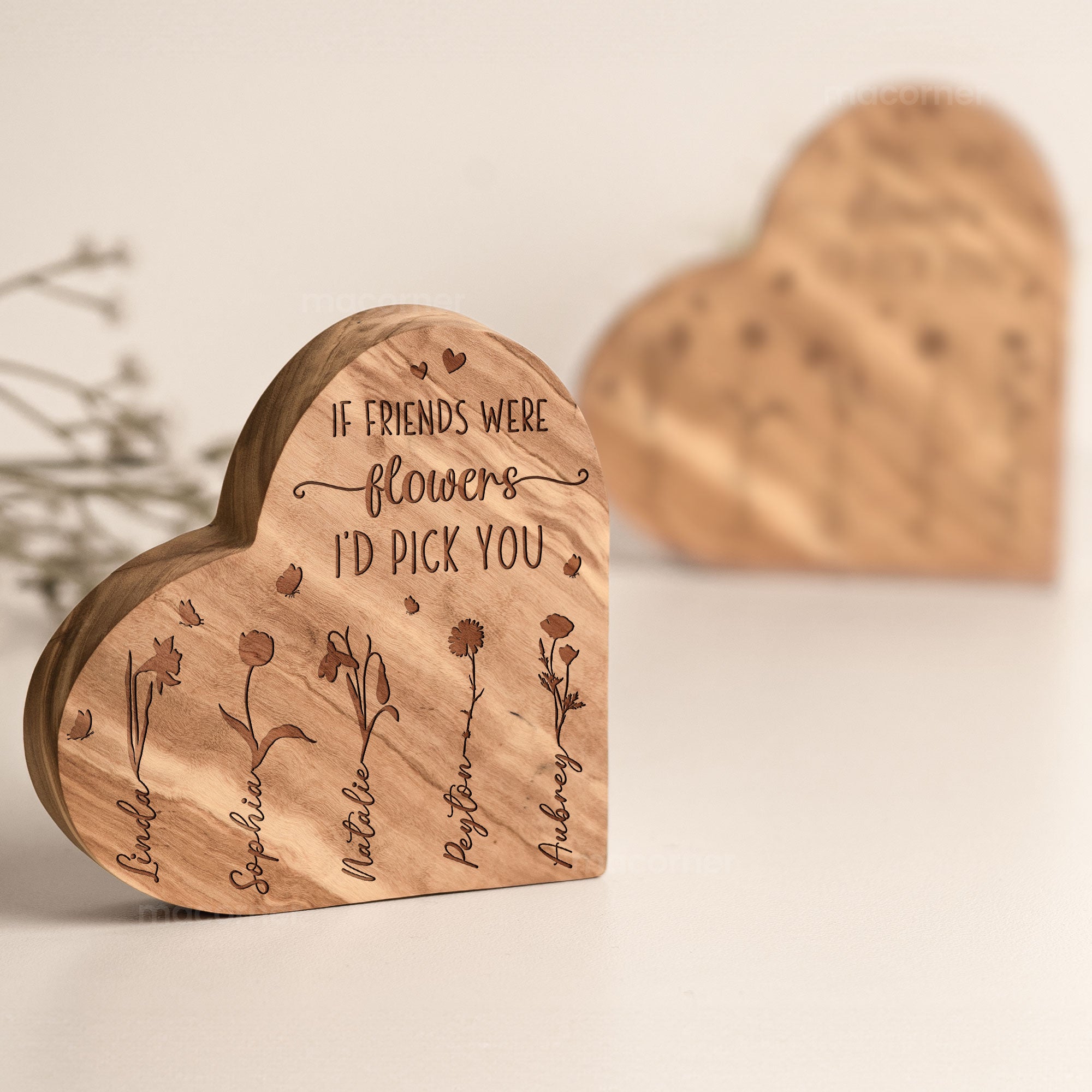 If Friends Were Flowers I'd Pick You - Personalized Engraved Wood Plaque