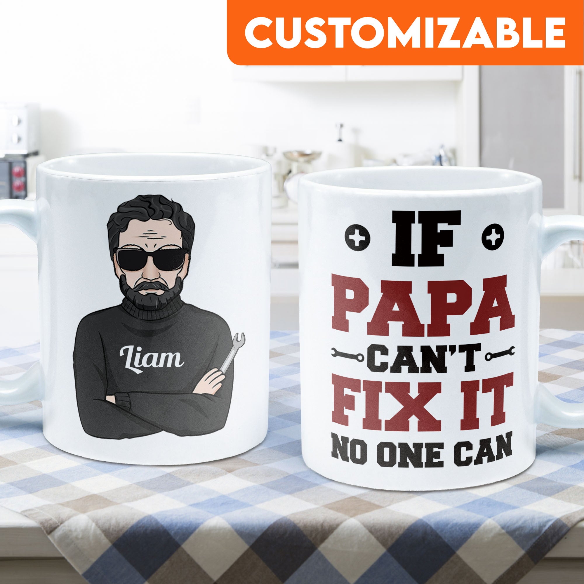 If Papa Can't Fix It No One Can - Personalized Mug - Christmas & Birthday Gift For Papa, Dad, Father, Daddy