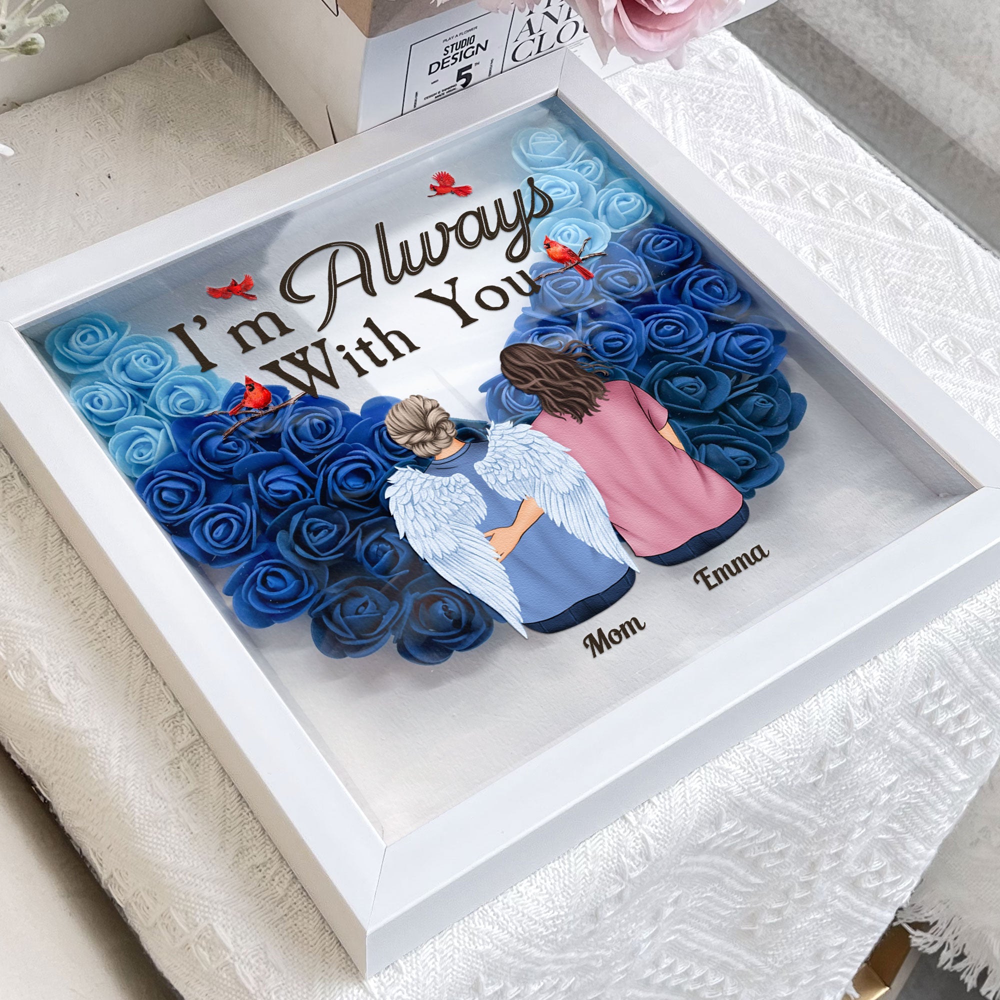 I'm Always With You - Personalized Flower Shadow Box