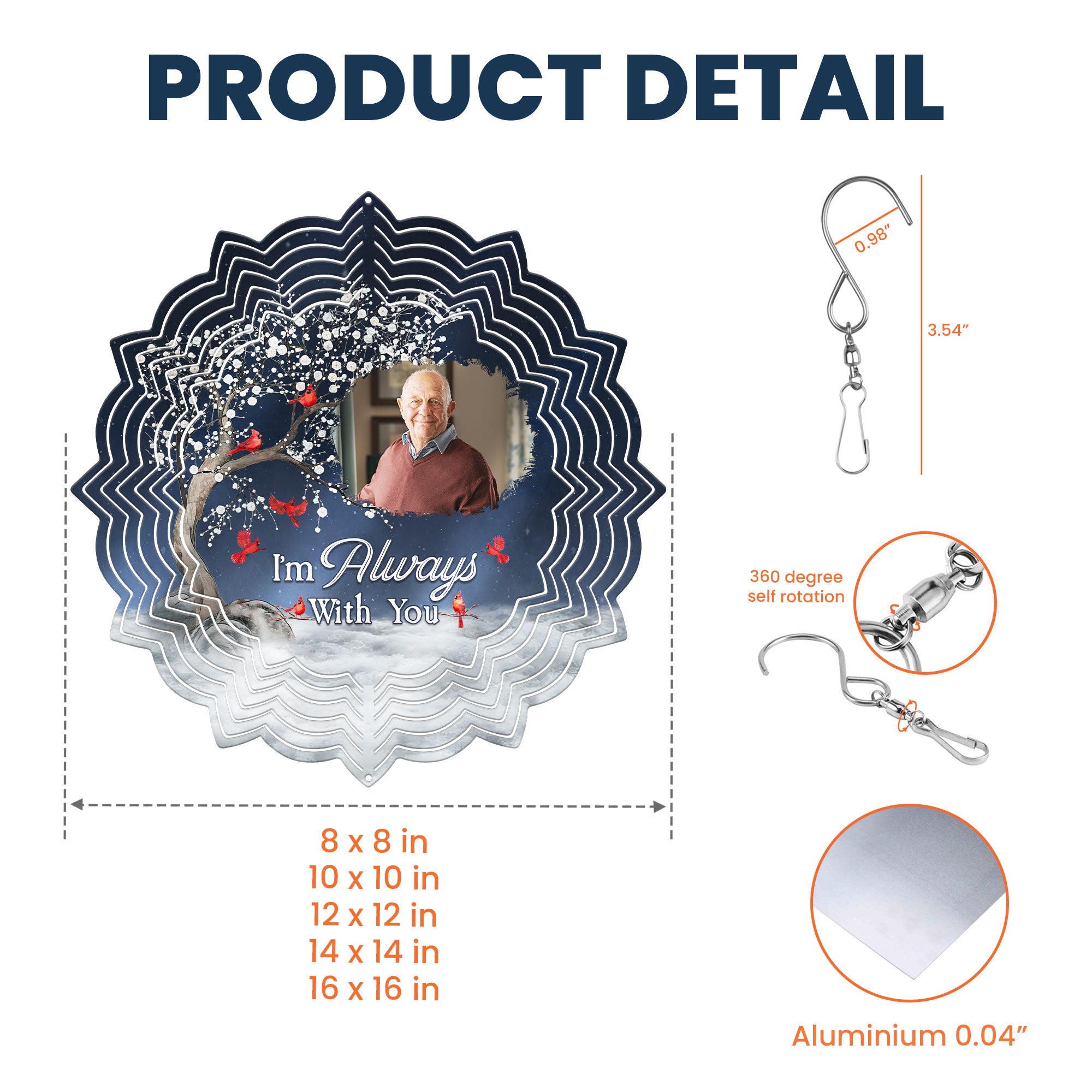 I'm Always With You - Personalized Photo Wind Spinner