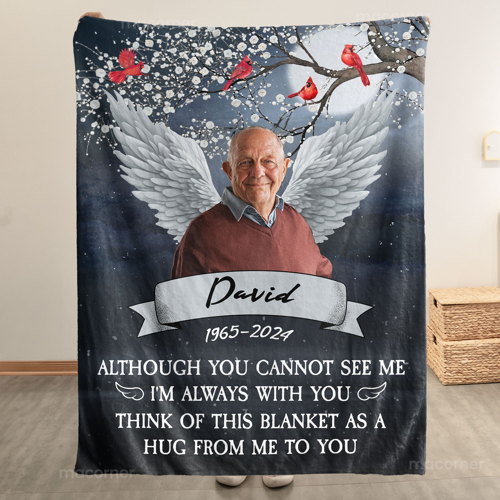 I'm Always With You Think Of This Blanket As A Hug From Me - Personalized Photo Blanket