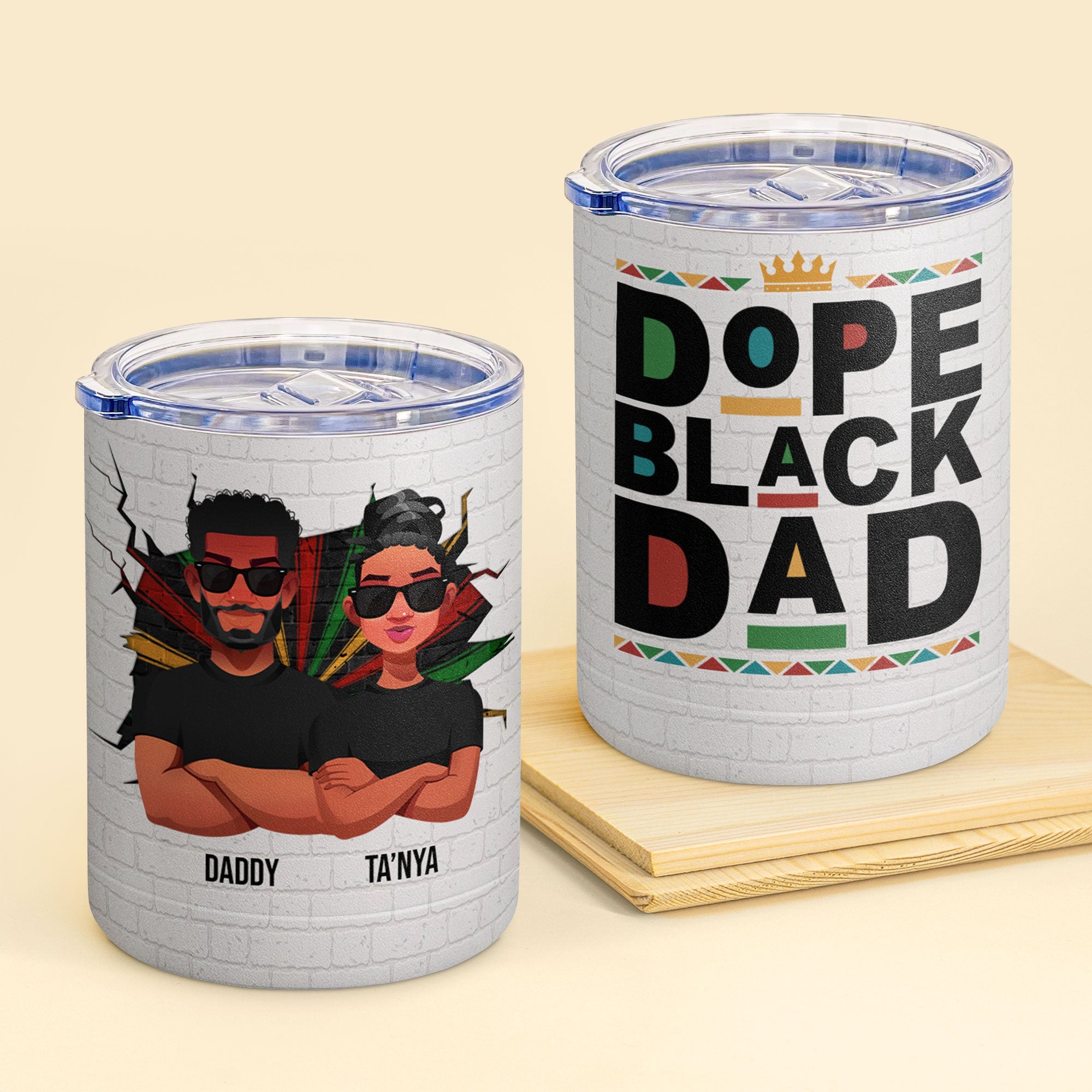 I'm Dope Black Dad - Personalized Lowball Tumbler