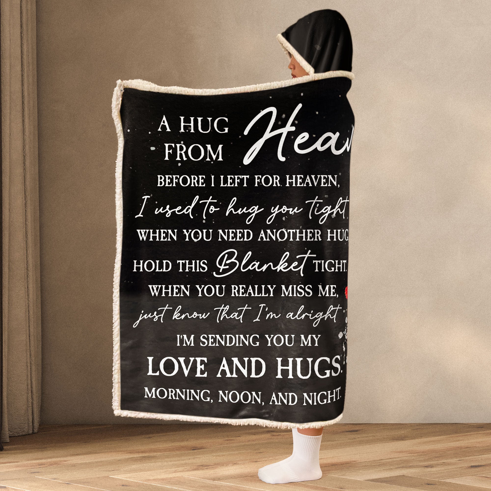 I'm Sending You My Love And Hugs - Personalized Photo Wearable Blanket Hoodie