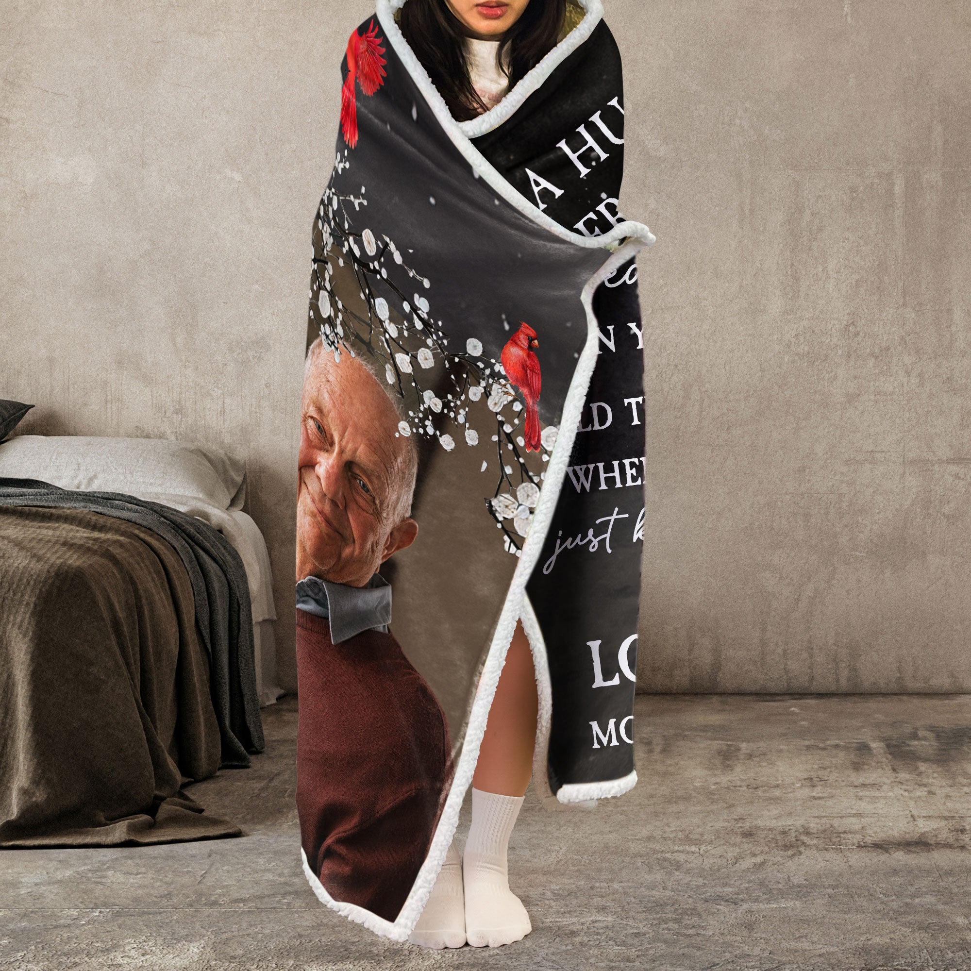 I'm Sending You My Love And Hugs - Personalized Photo Wearable Blanket Hoodie