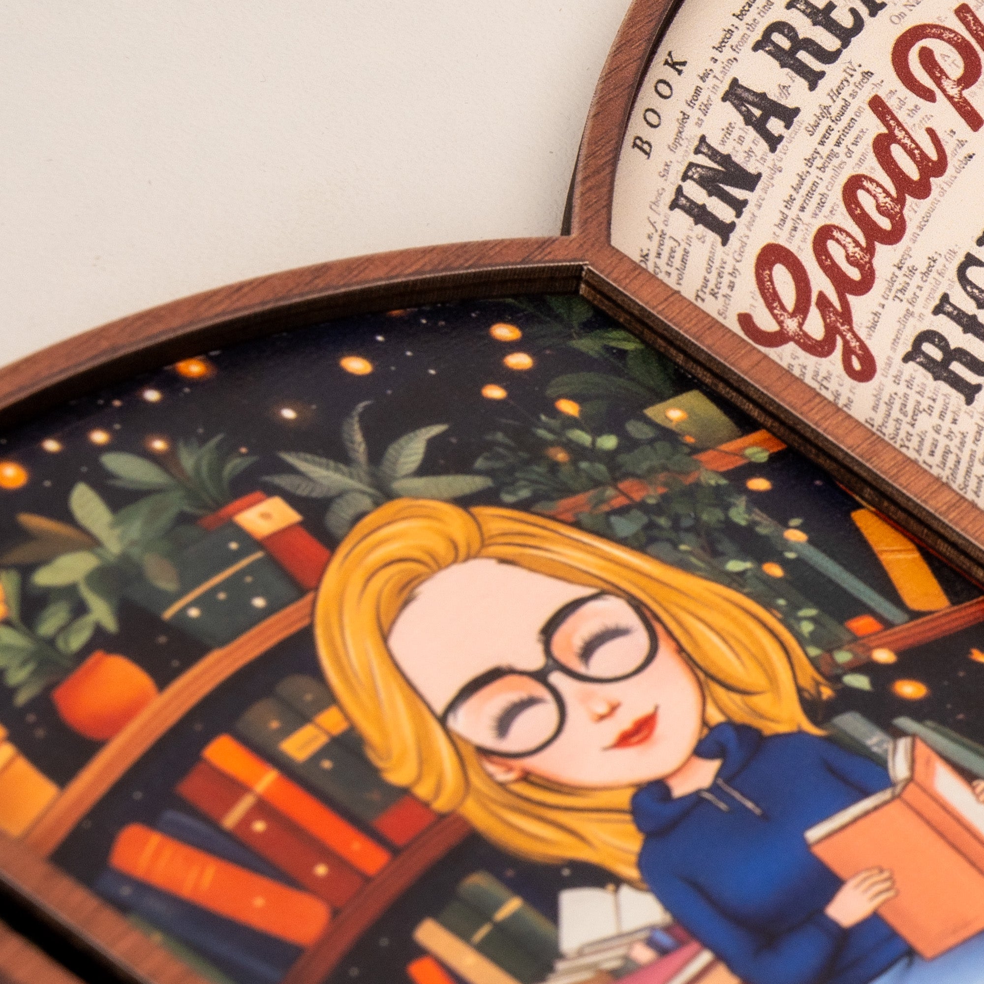 In A Really Good Place Gift For Book Lovers - Personalized Wooden Plaque