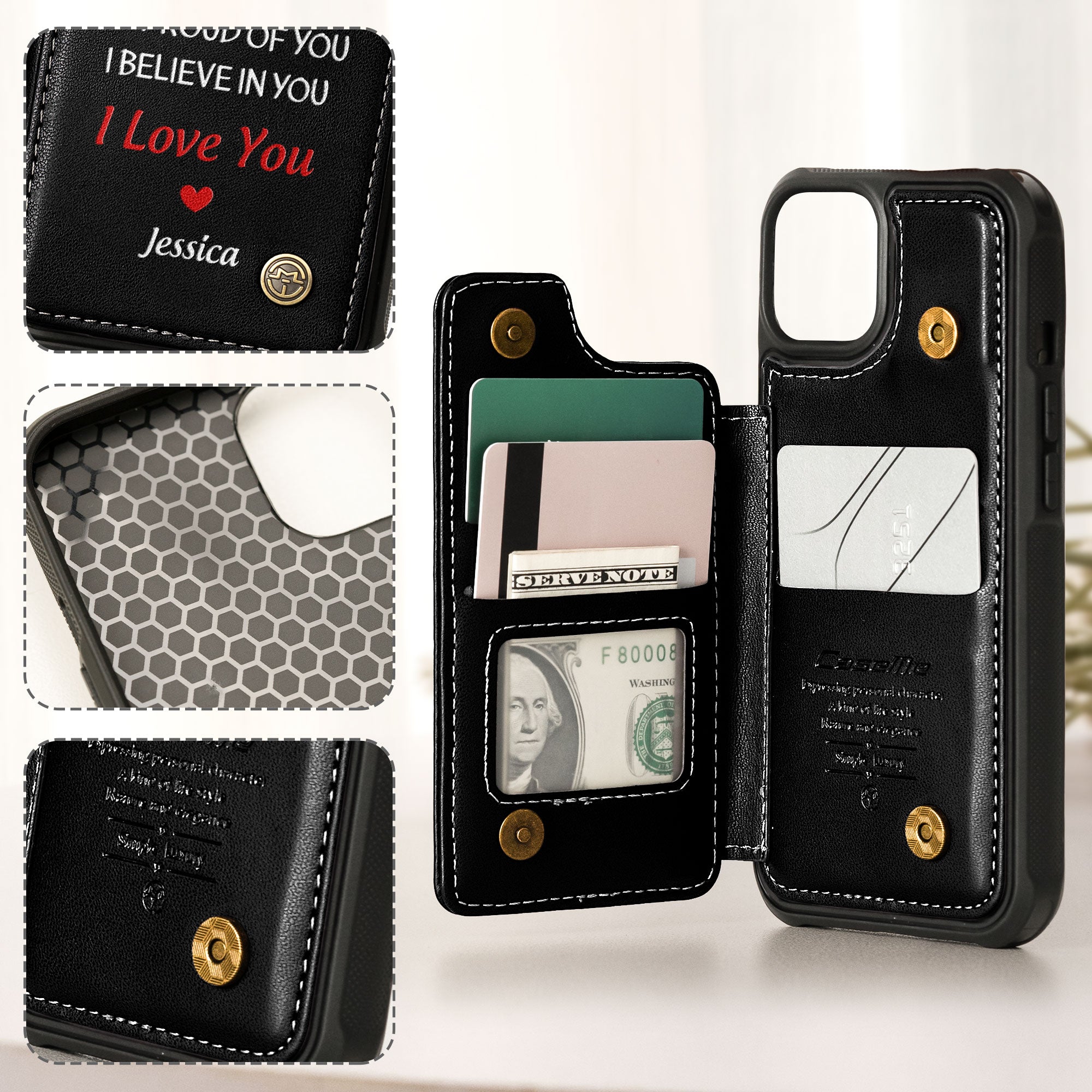 In Case I Don't Say It Enough - Gifts For Husband - Personalized Leather Flip Wallet Phone Case