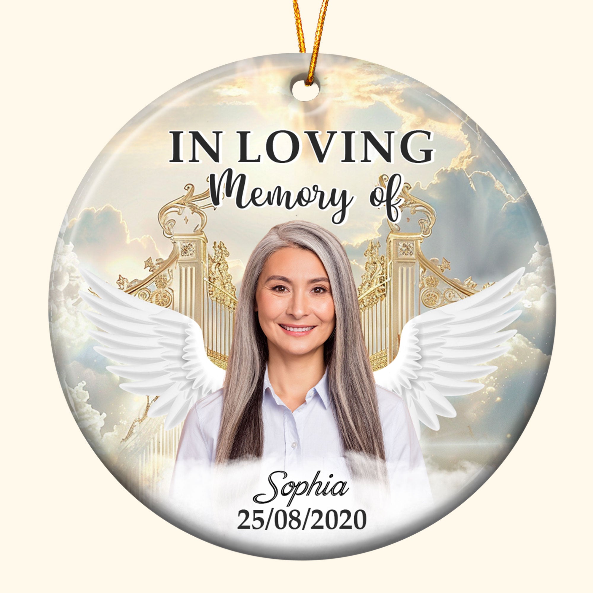 In Loving Memory Of Loved Ones In Heaven - Personalized Ceramic Photo Ornament