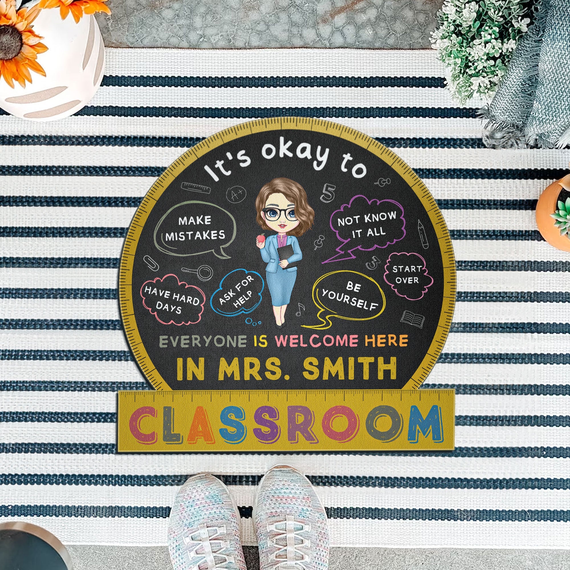 In This Classroom It's Okay To - Personalized Doormat