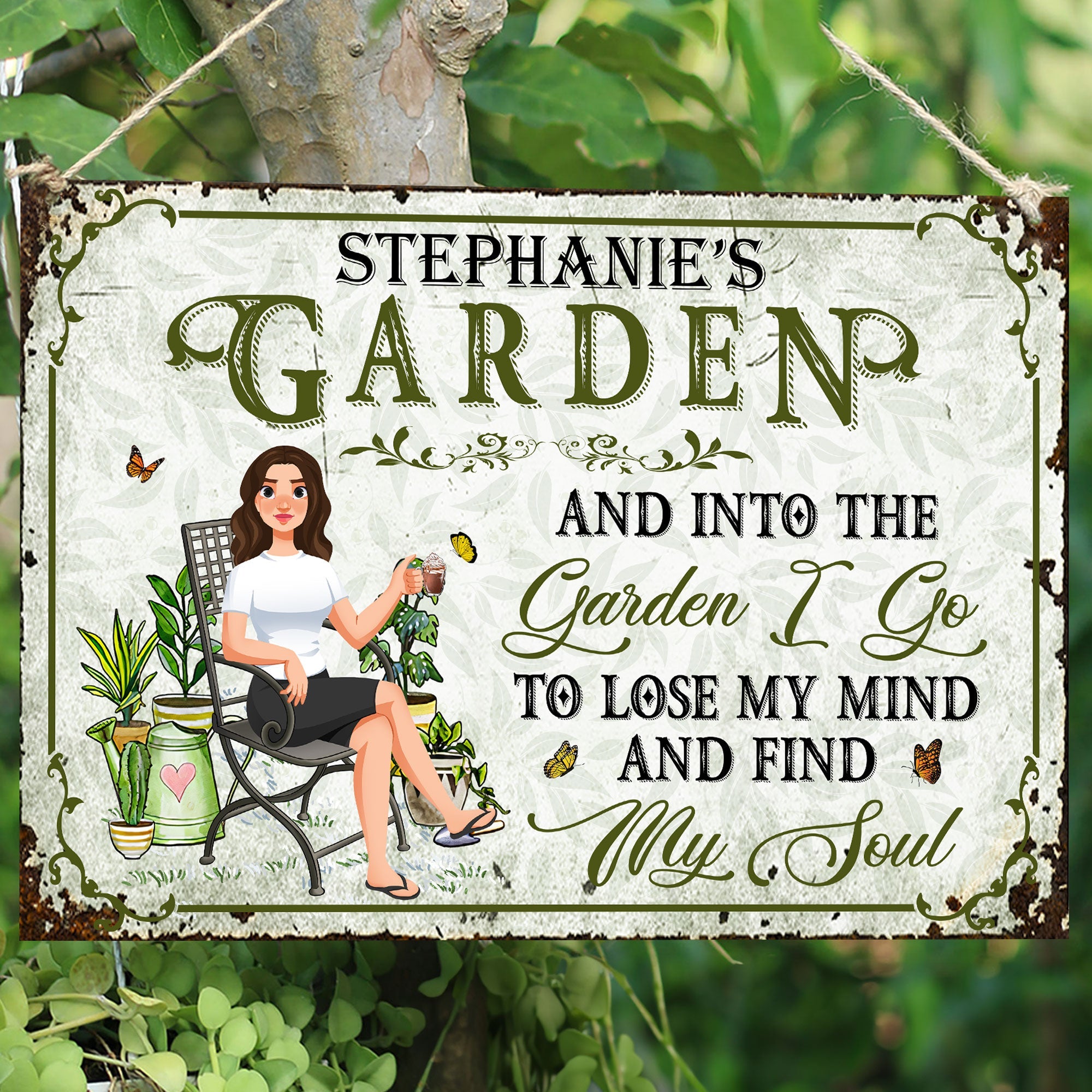 Into The Garden I Go - Personalized Metal Sign