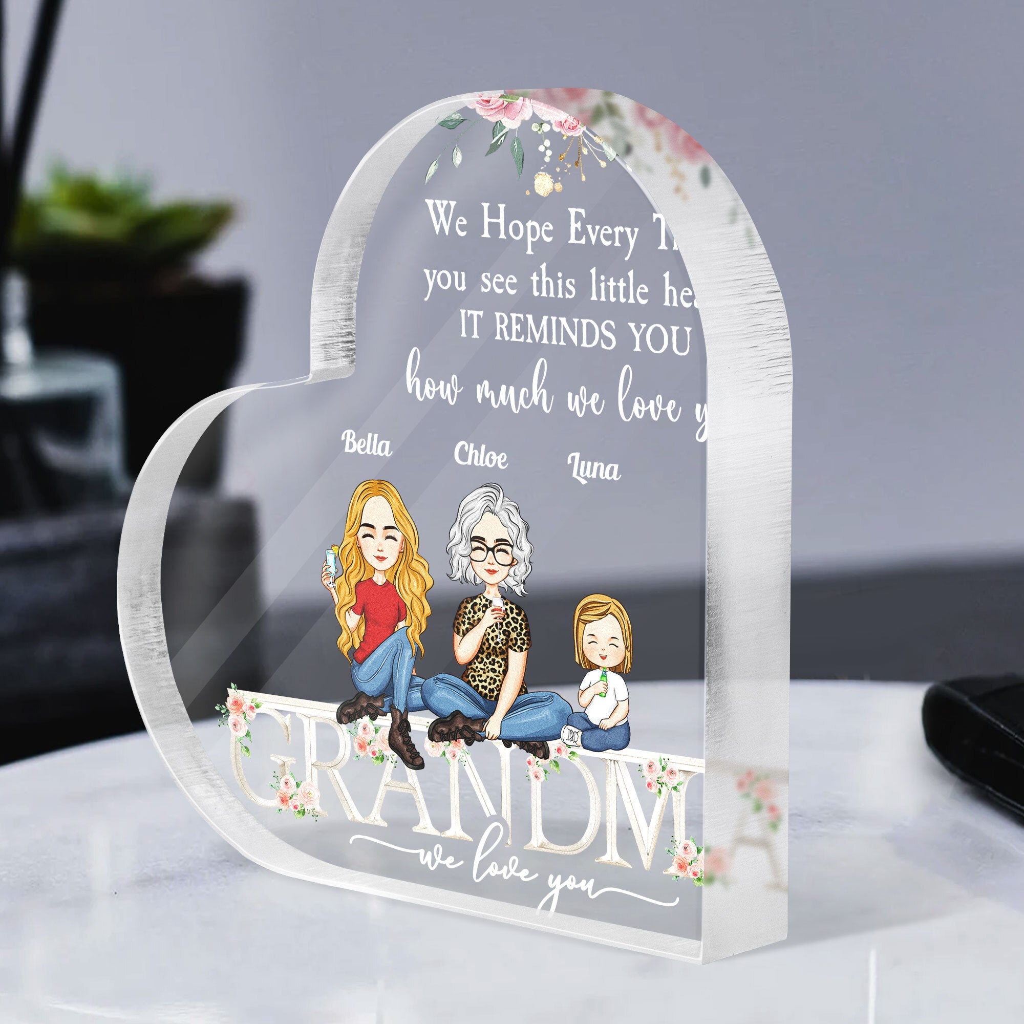 It Reminds You How Much We Love You - Personalized Heart Shaped Acrylic Plaque