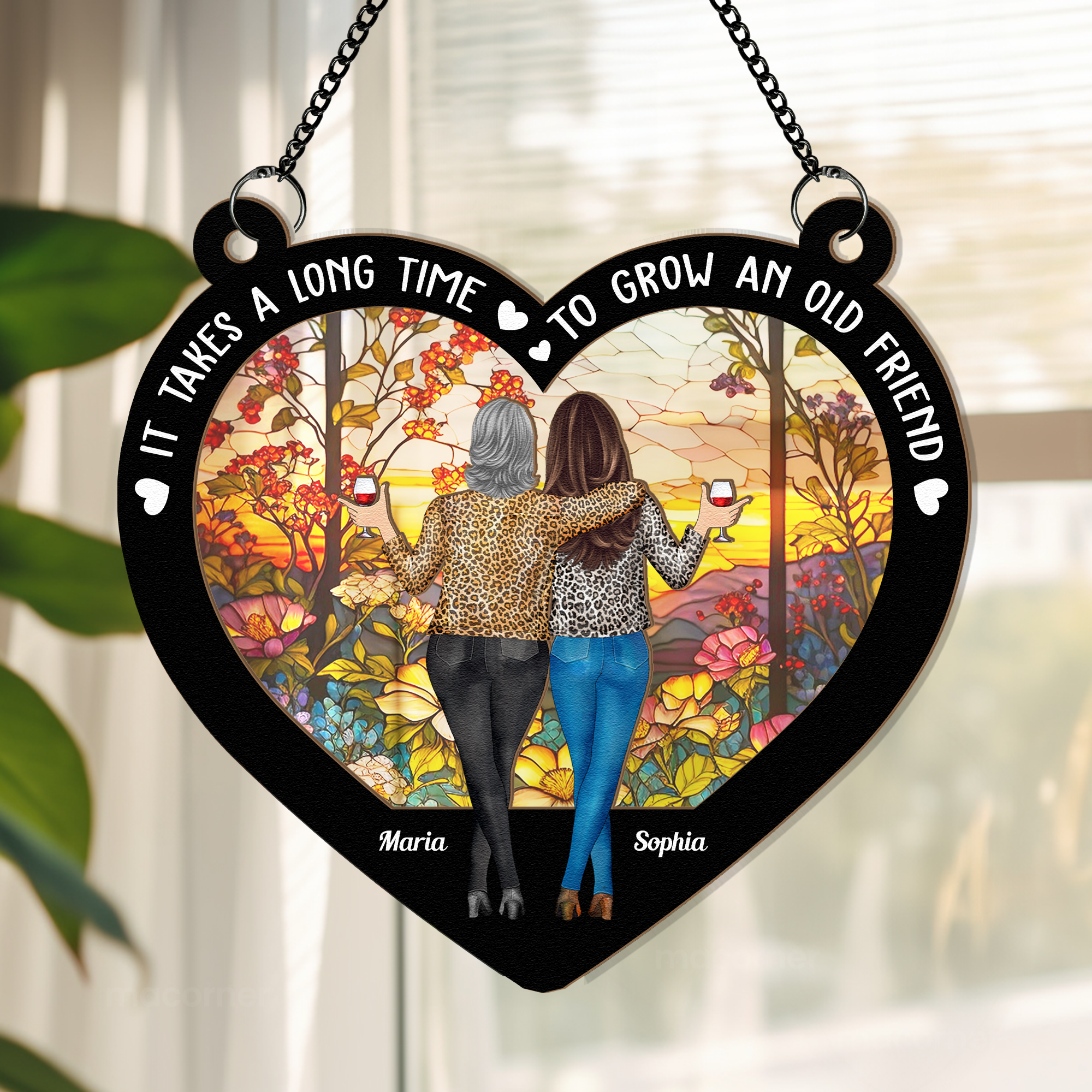 It Takes A Long Time Bestie Gift - Personalized Window Hanging Suncatcher Ornament