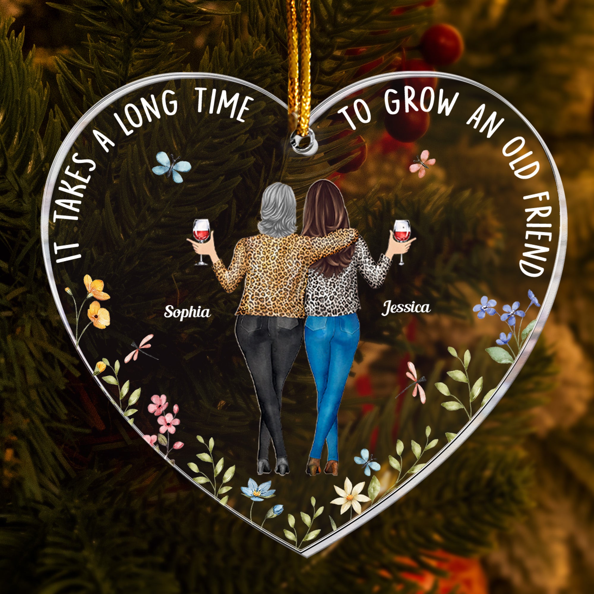 It Takes A Long Time To Grow An Old Friend New - Personalized Acrylic Ornament