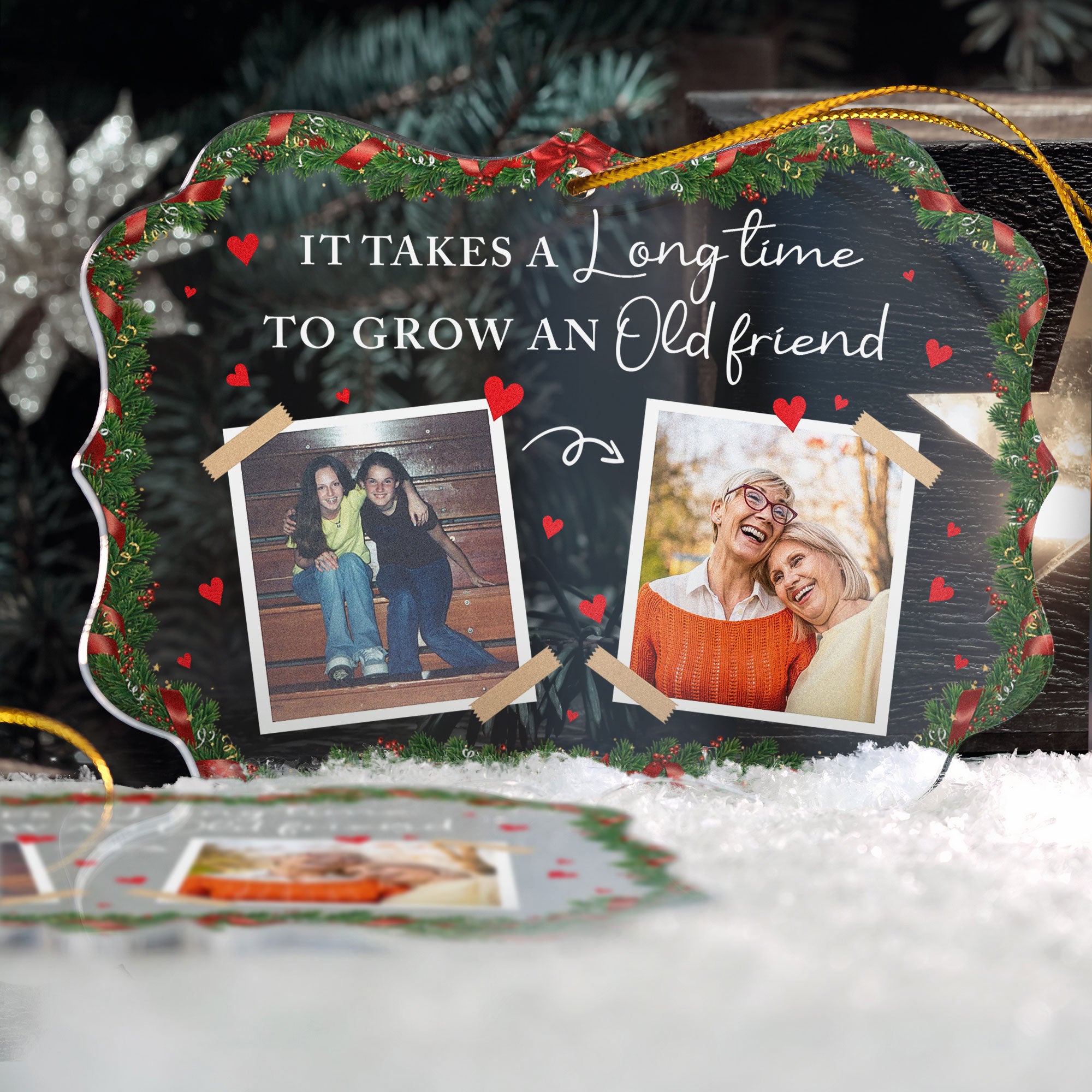 It Takes A Long Time To Grow An Old Friend - Personalized Acrylic Photo Ornament