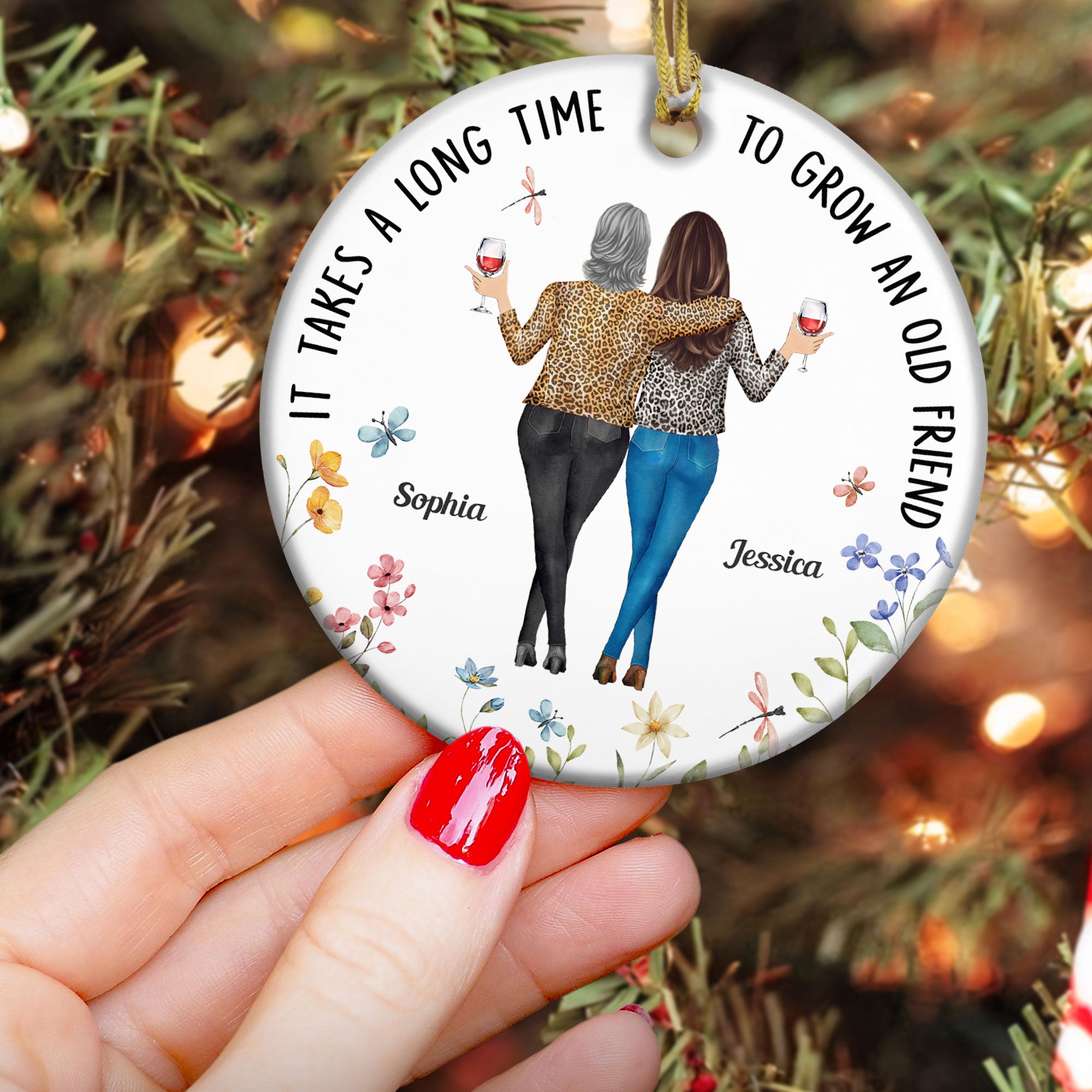 It Takes A Long Time To Grow An Old Friend - Personalized Ceramic Ornament