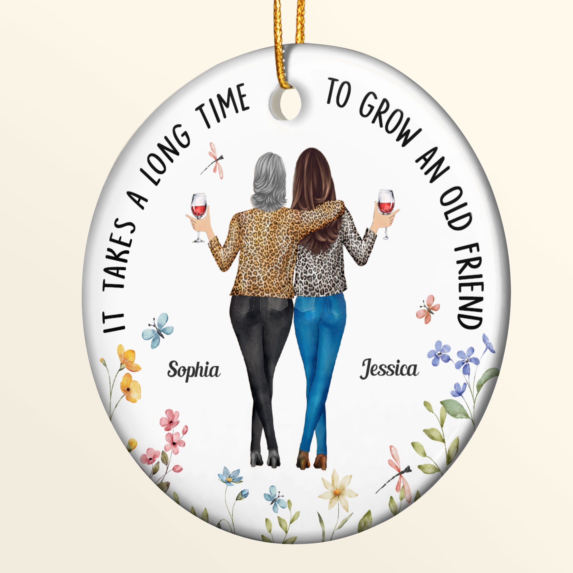 It Takes A Long Time To Grow An Old Friend - Personalized Ceramic Ornament