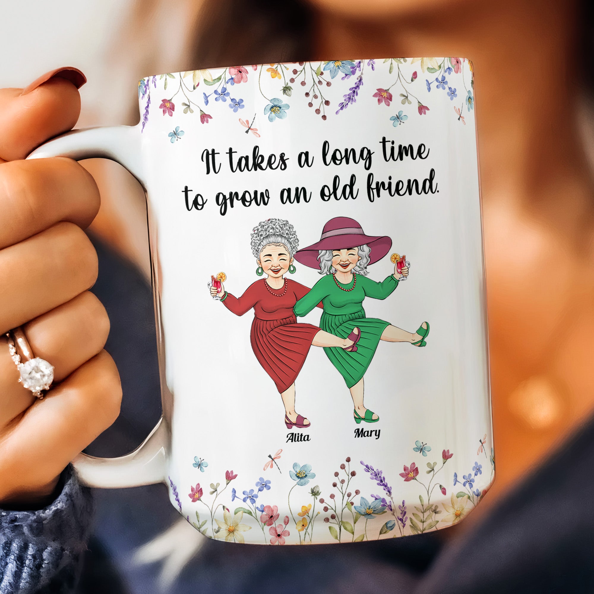 It Takes A Long Time To Grow An Old Friend - Personalized Mug