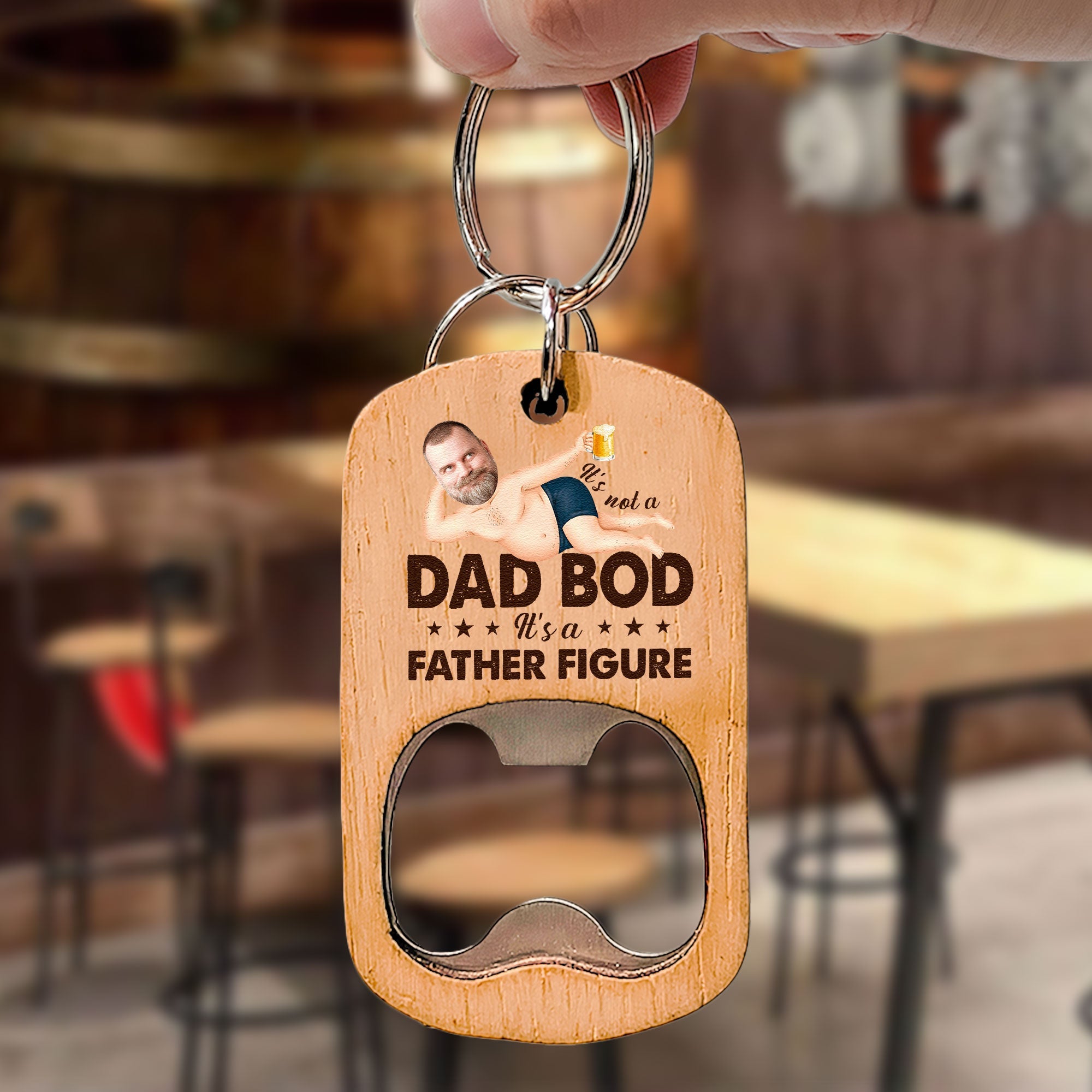 It's Not A Dad Bod - Personalized Bottle Opener Photo Keychain