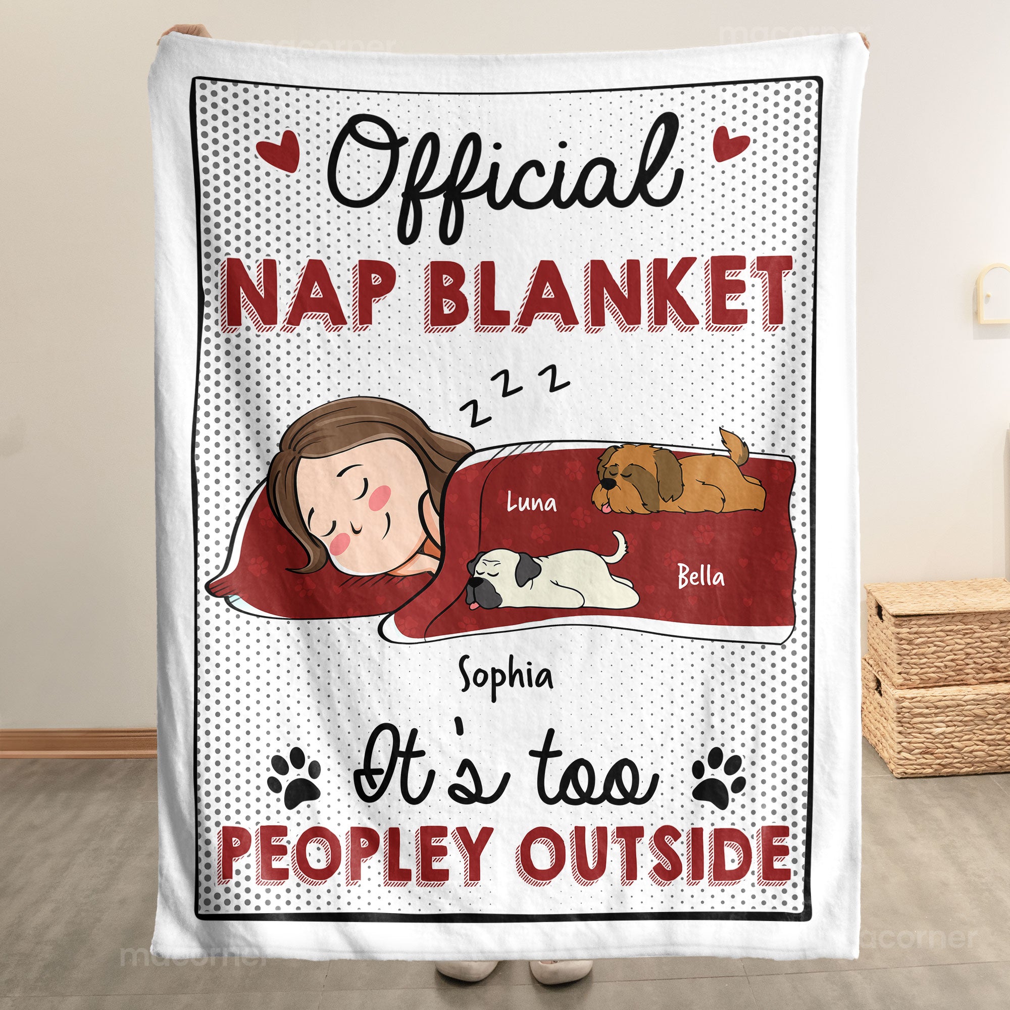 It's Too Peopley Outside - Cartoon Version - Personalized Blanket