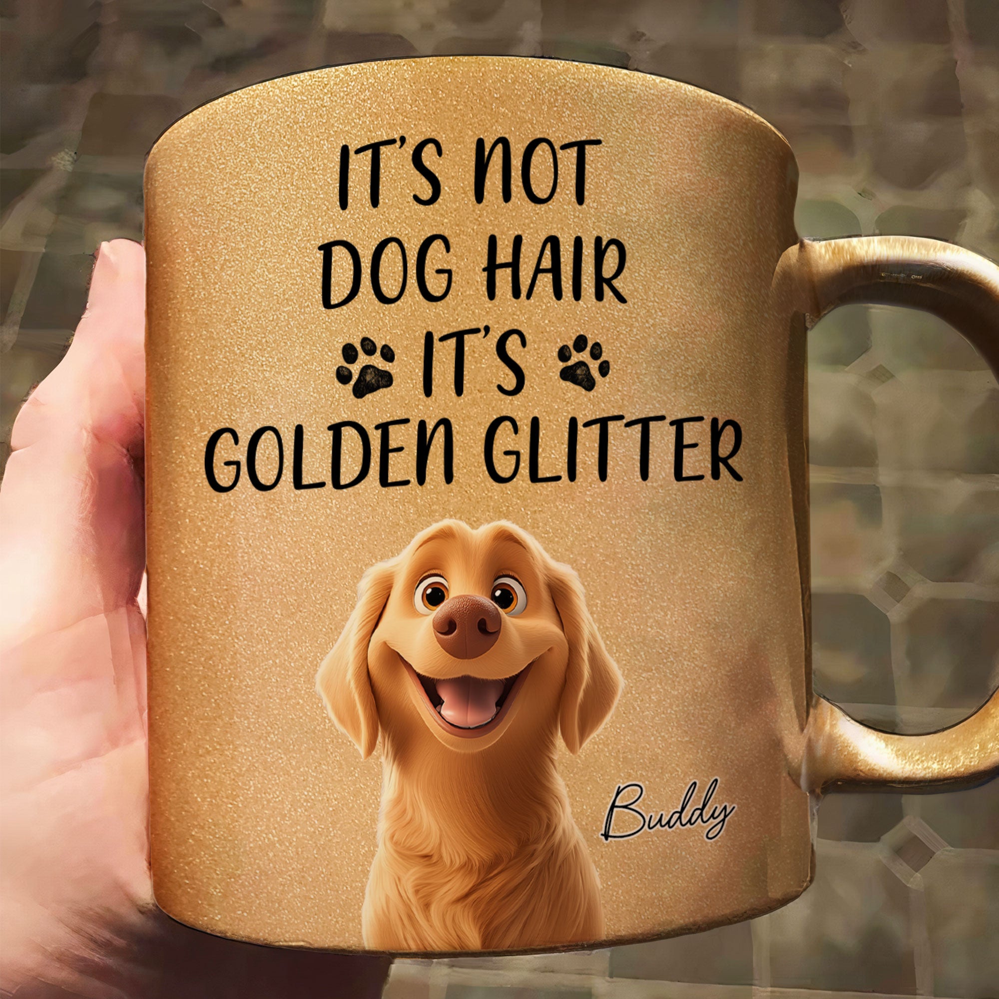 It's Golden Glitter - Personalized Glitter Coffee Mug