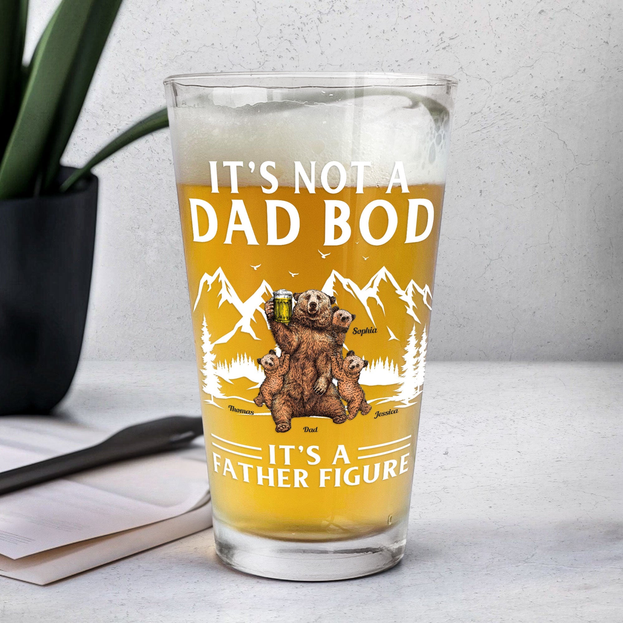 It's Not A Dad Bod It's A Father Figure - Personalized Beer Glass