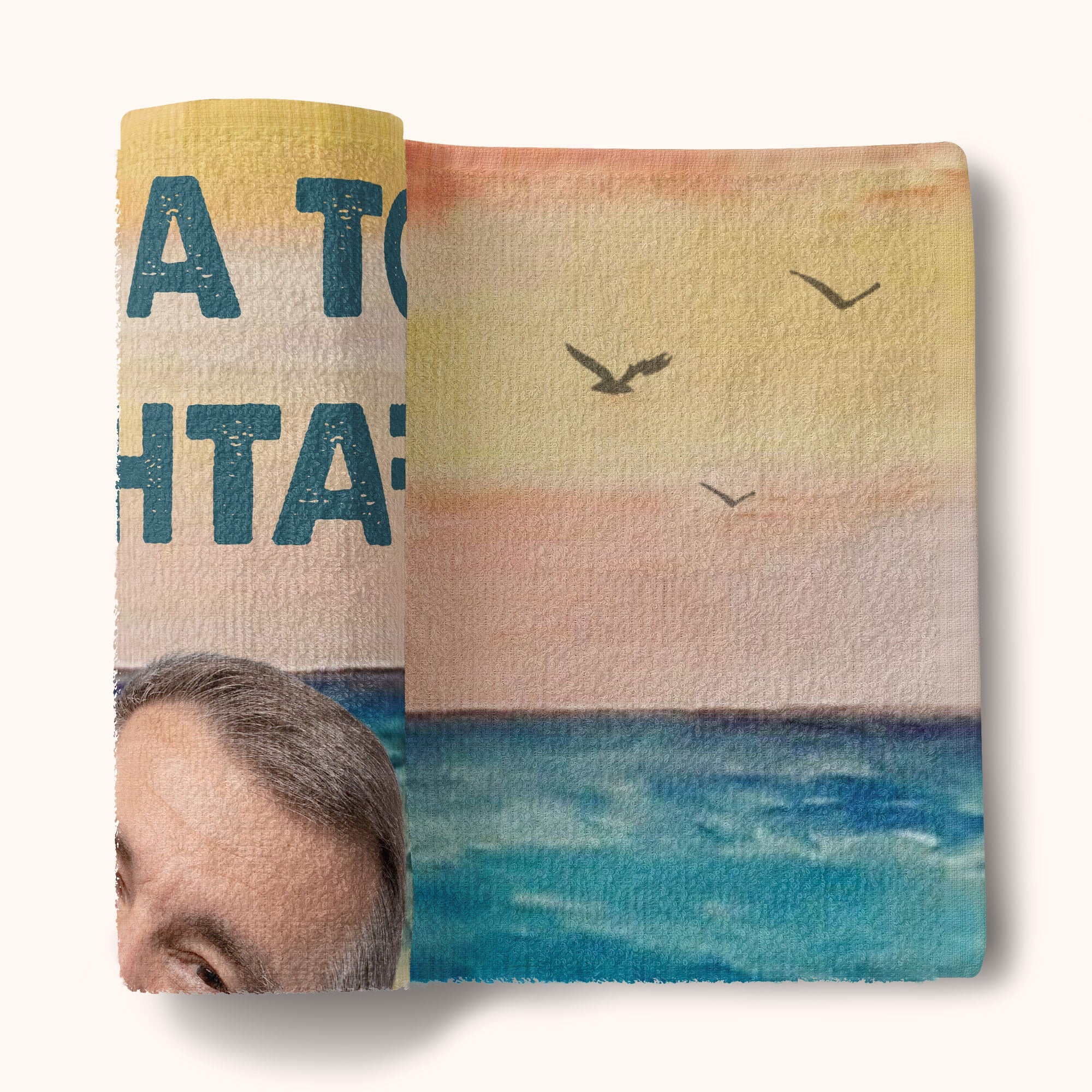 It's Not A Dad Bod It's Father Figure - Personalized Photo Beach Towel