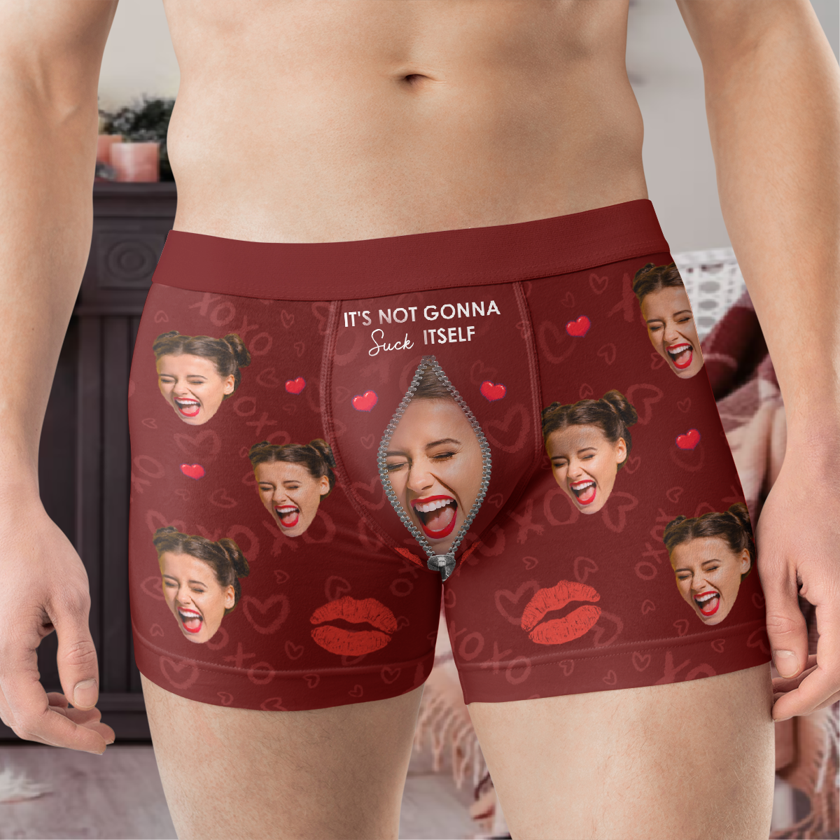 It's Not Gonna Suck & Lick Itself Naughty Couples - Personalized Photo Couple Matching Underwear