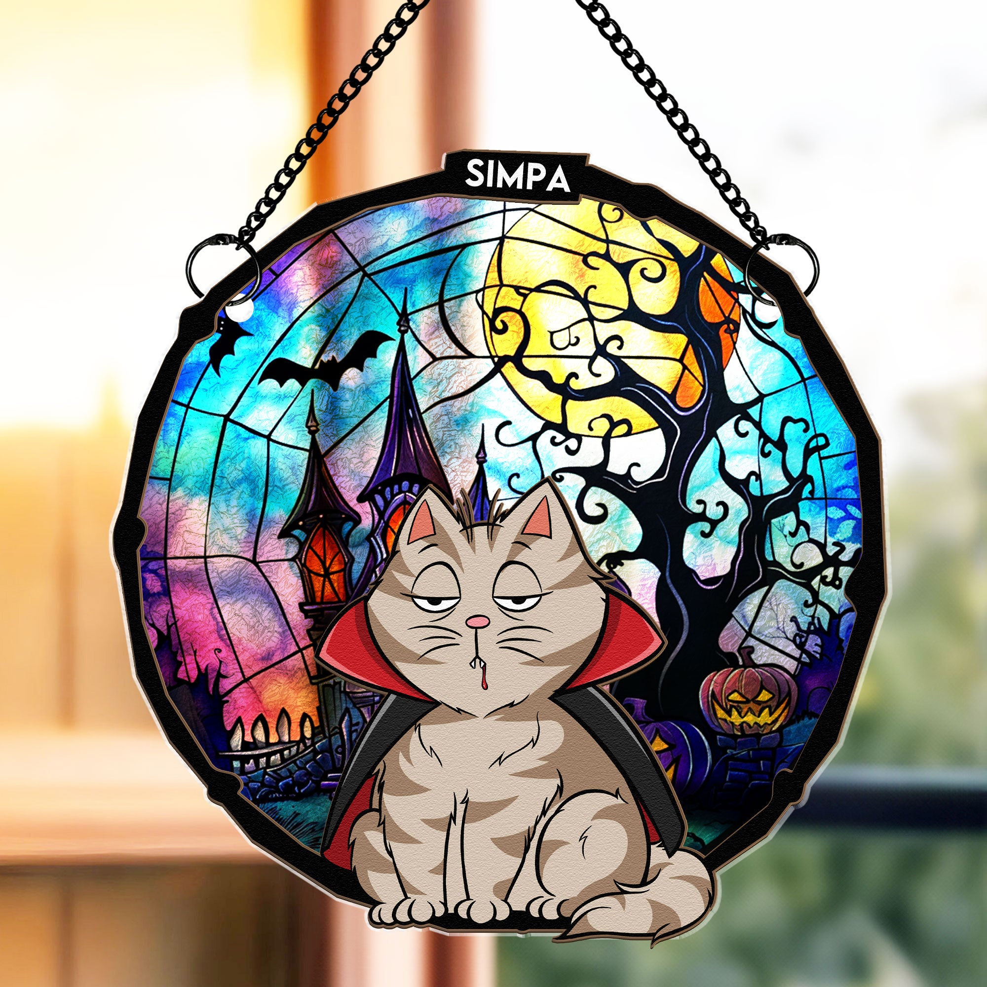 It's Halloween - Personalized Window Hanging Suncatcher Ornament