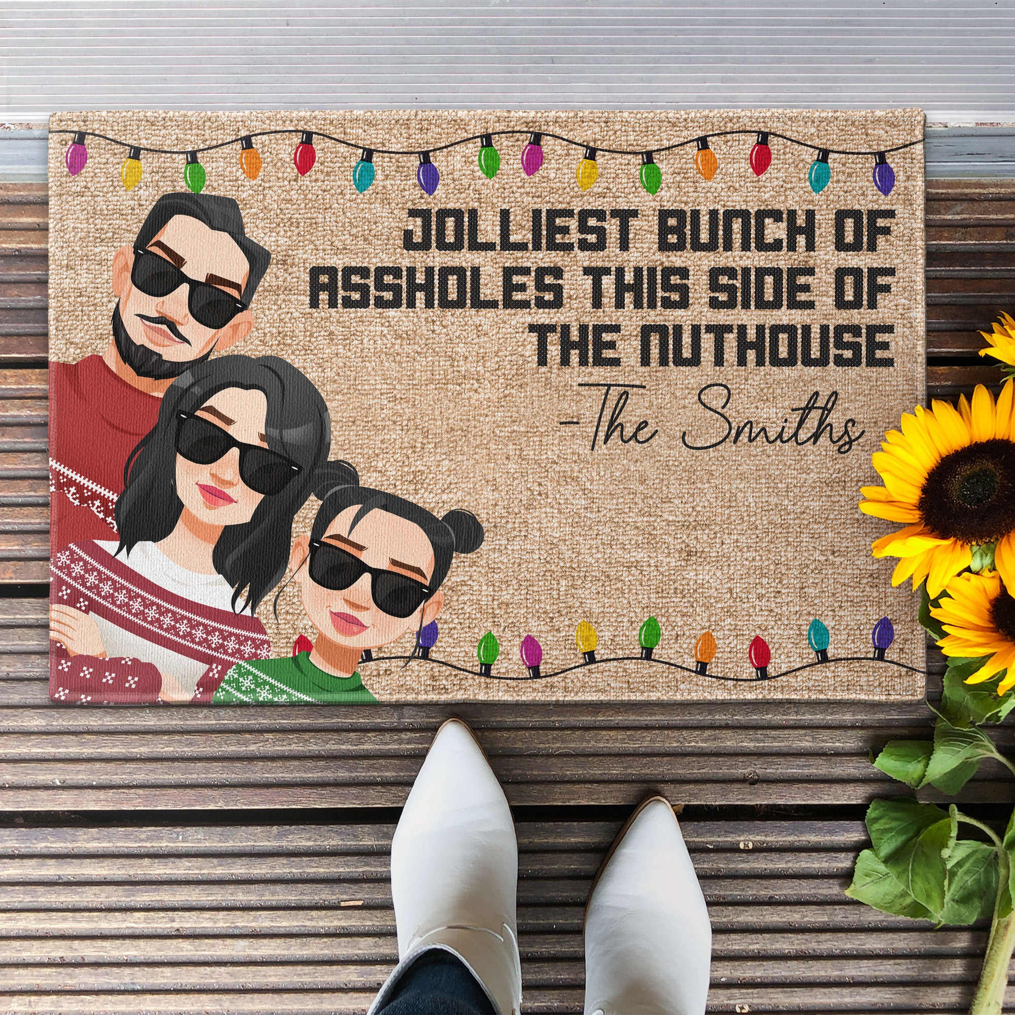 Jolliest Bunch Of Assholes - Personalized Doormat