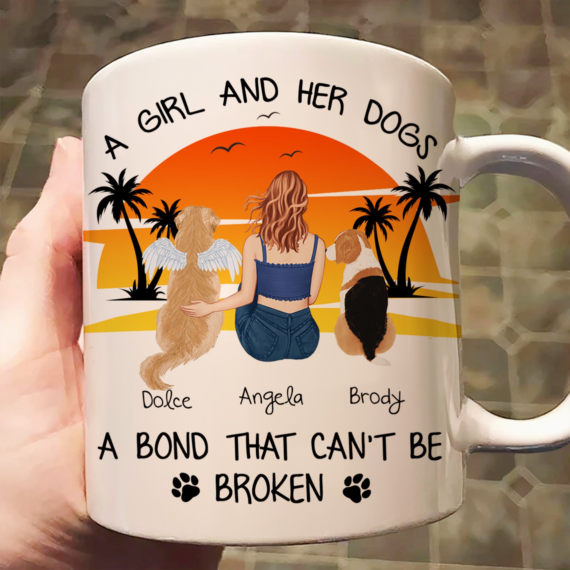 Just A Girl And Her Dogs - Unbreakable Bond - Personalized Mug