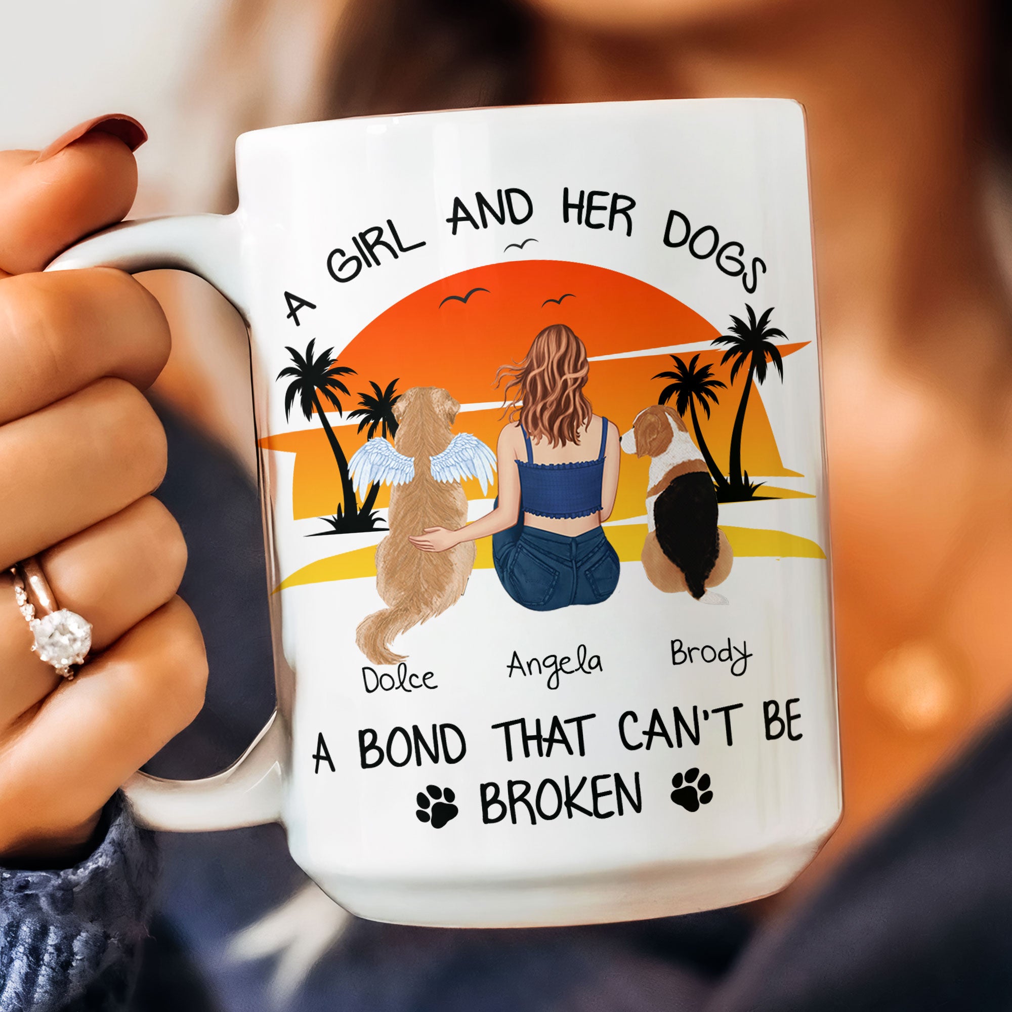 Just A Girl And Her Dogs - Unbreakable Bond - Personalized Mug