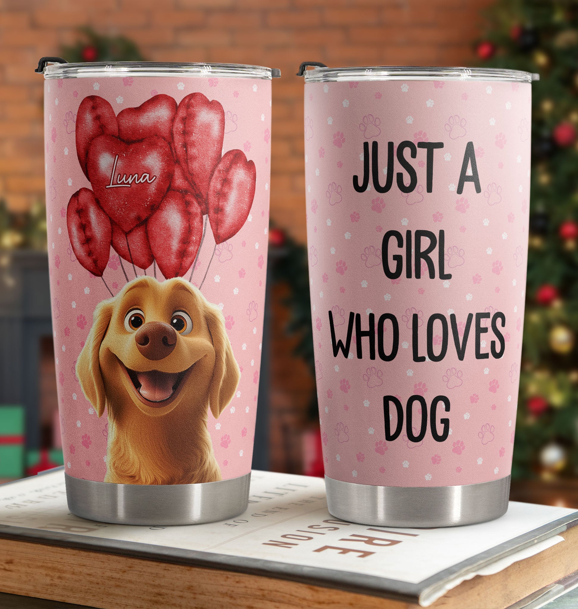 Just A Girl Who Loves Dog - Personalized Tumbler Cup