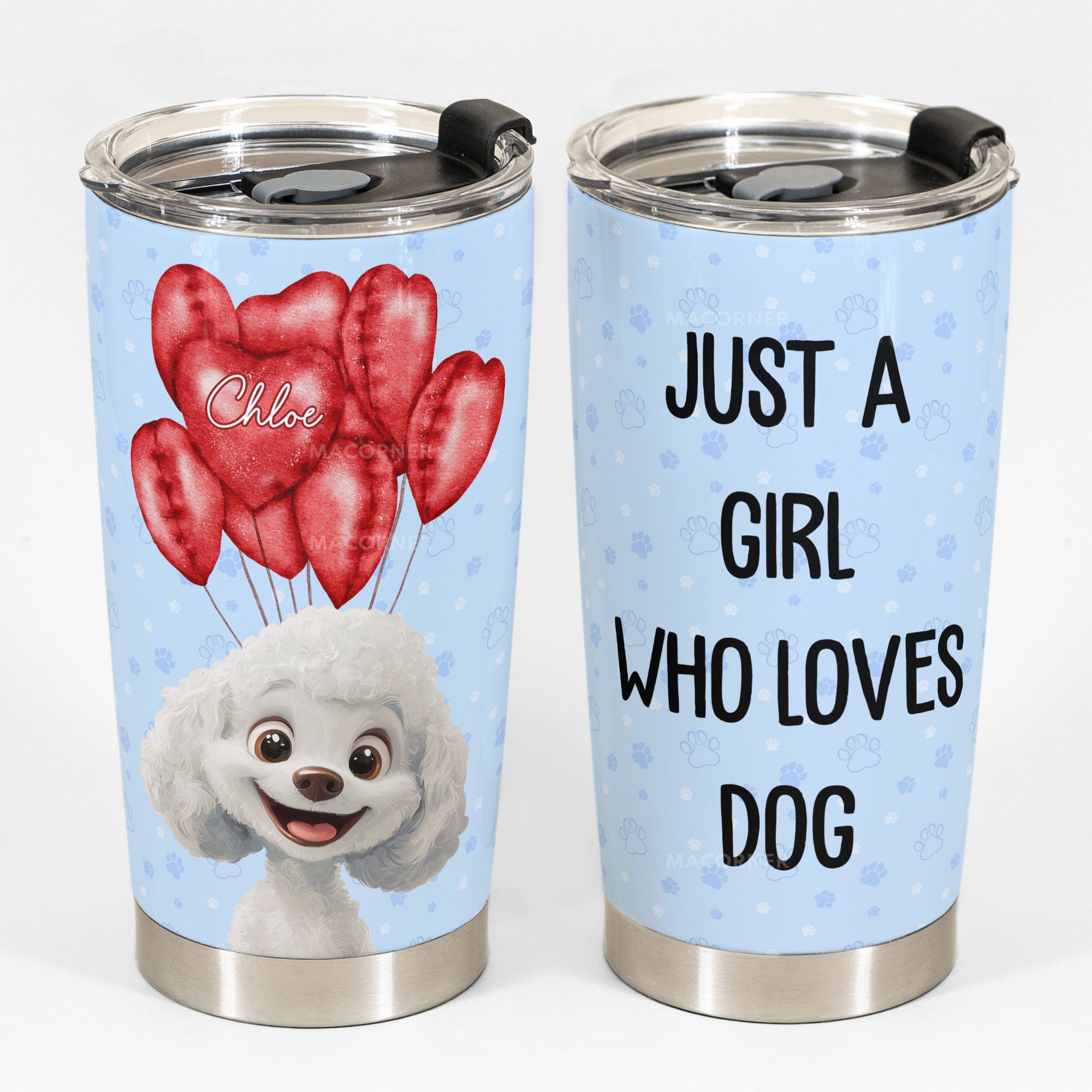 Just A Girl Who Loves Dog - Personalized Tumbler Cup