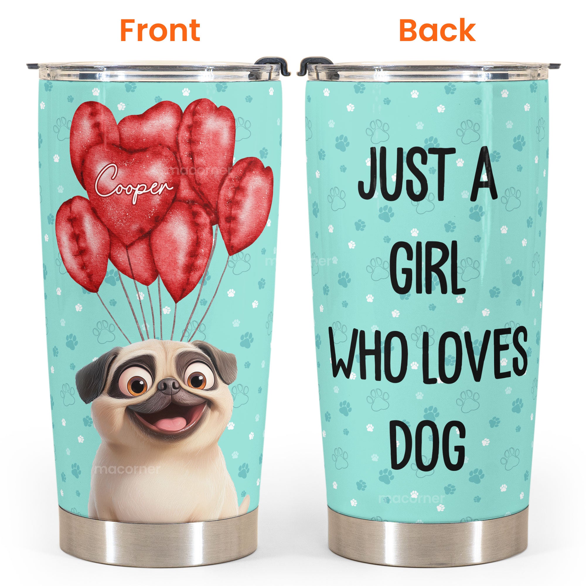 Just A Girl Who Loves Dog - Personalized Tumbler Cup