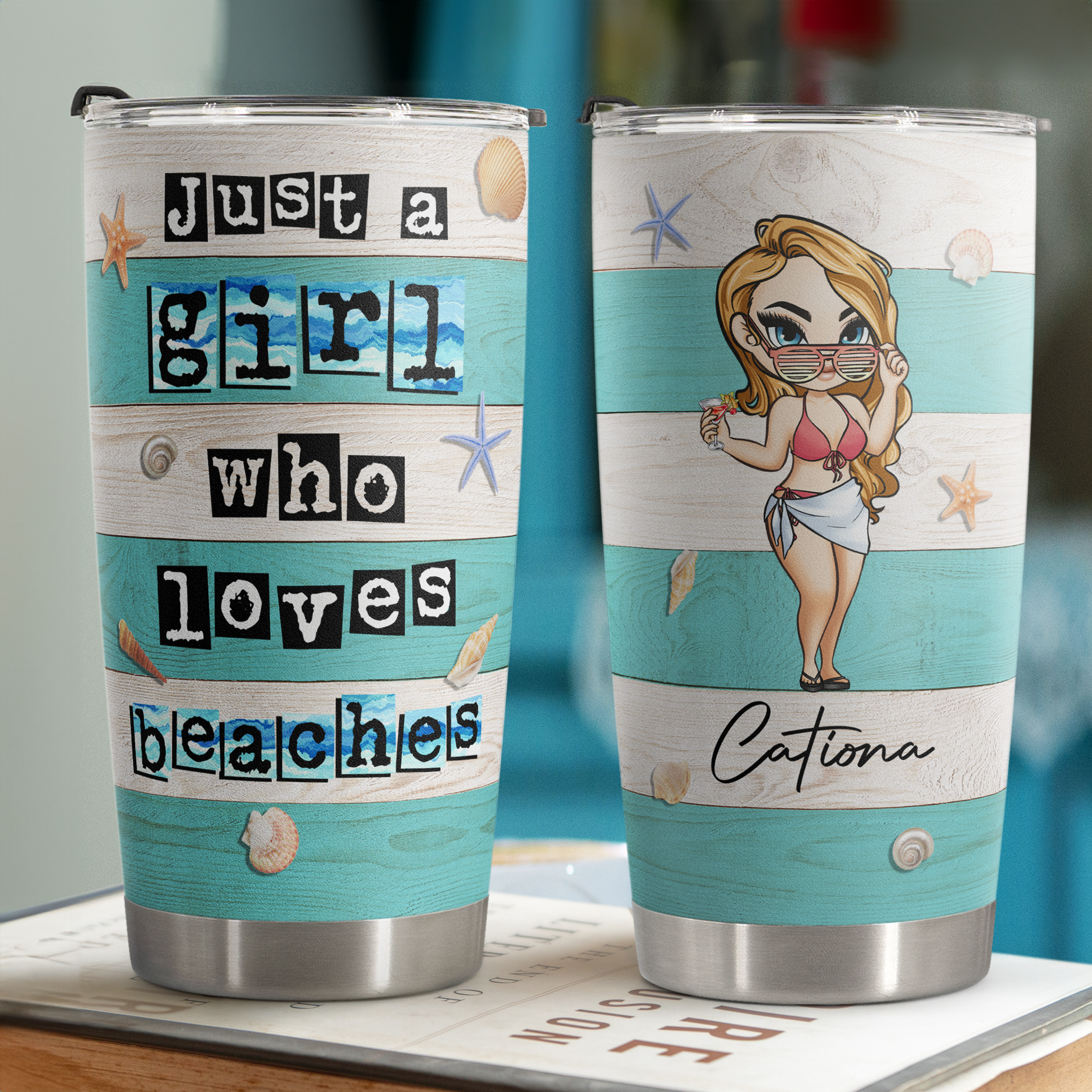 Just A Girl Who Loves Beaches - Personalized Tumbler Cup