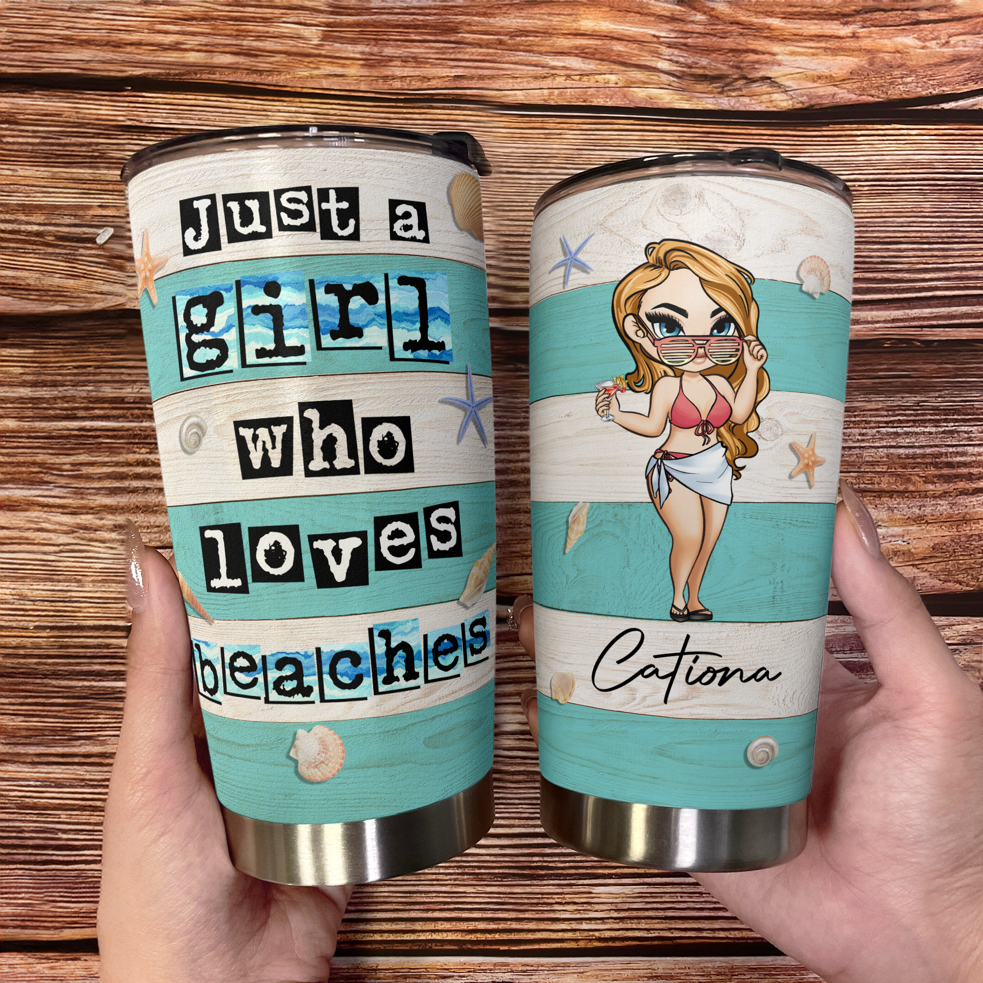 Just A Girl Who Loves Beaches - Personalized Tumbler Cup