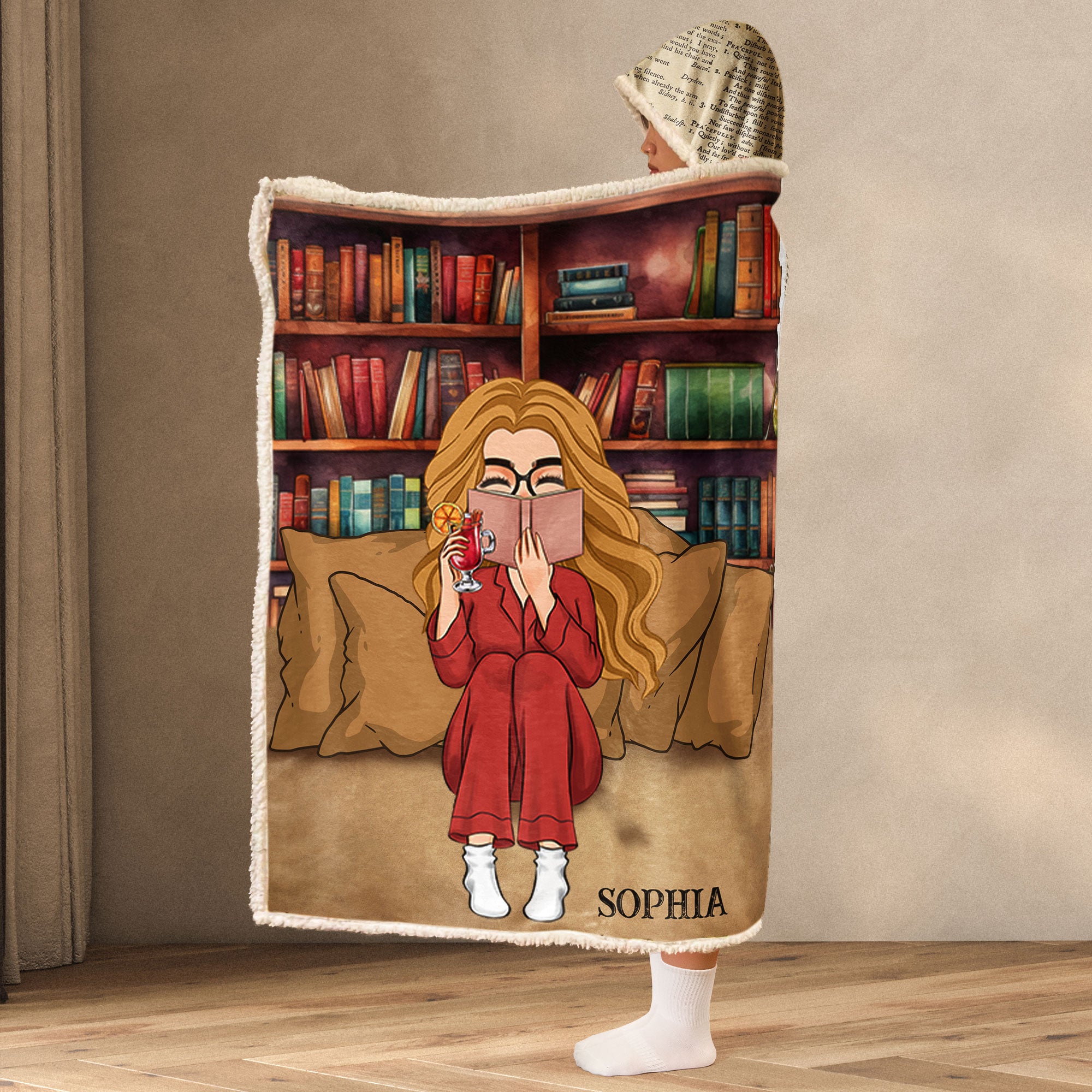 Just A Girl Who Loves Books - Personalized Wearable Blanket Hoodie