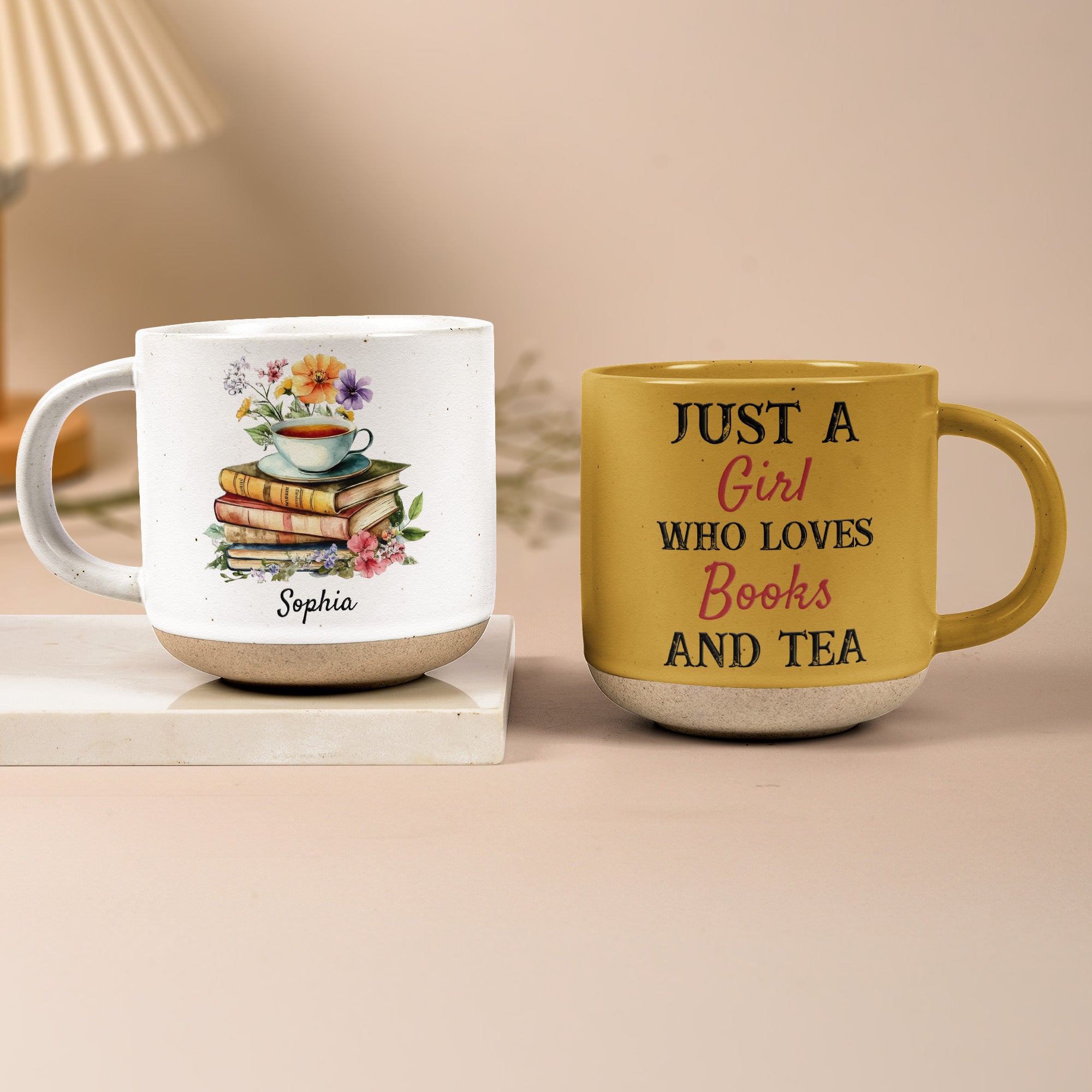 Just A Girl Who Loves Books And Coffee - Personalized Pottery Mug