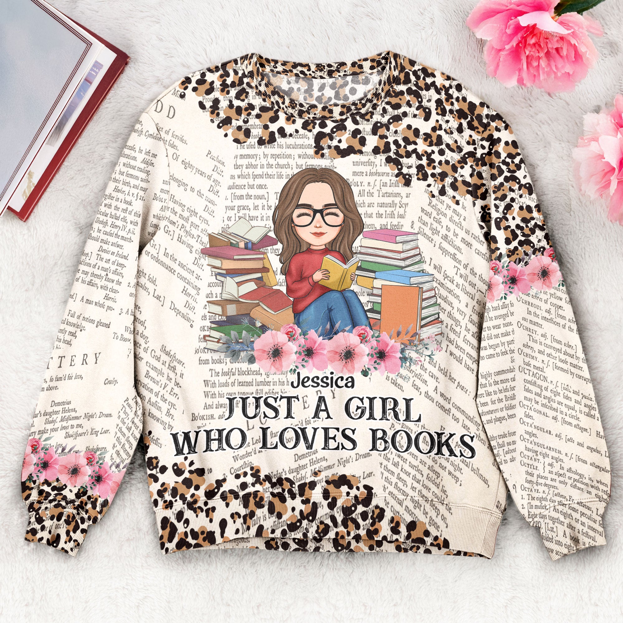 Just A Girl Who Loves Books New Version - Personalized 3D Printed Sweatshirt