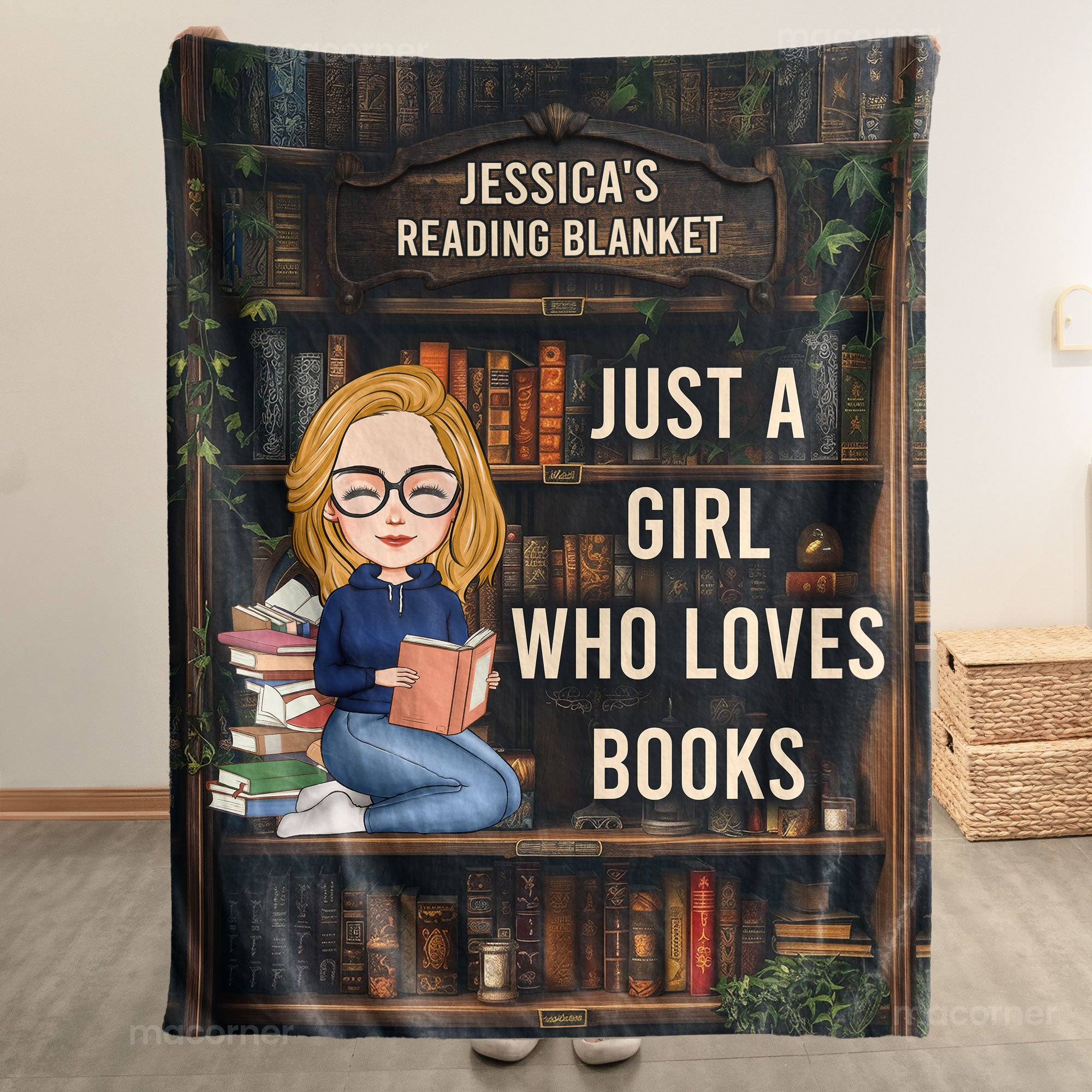 Just A Girl Who Loves Books - Personalized Blanket