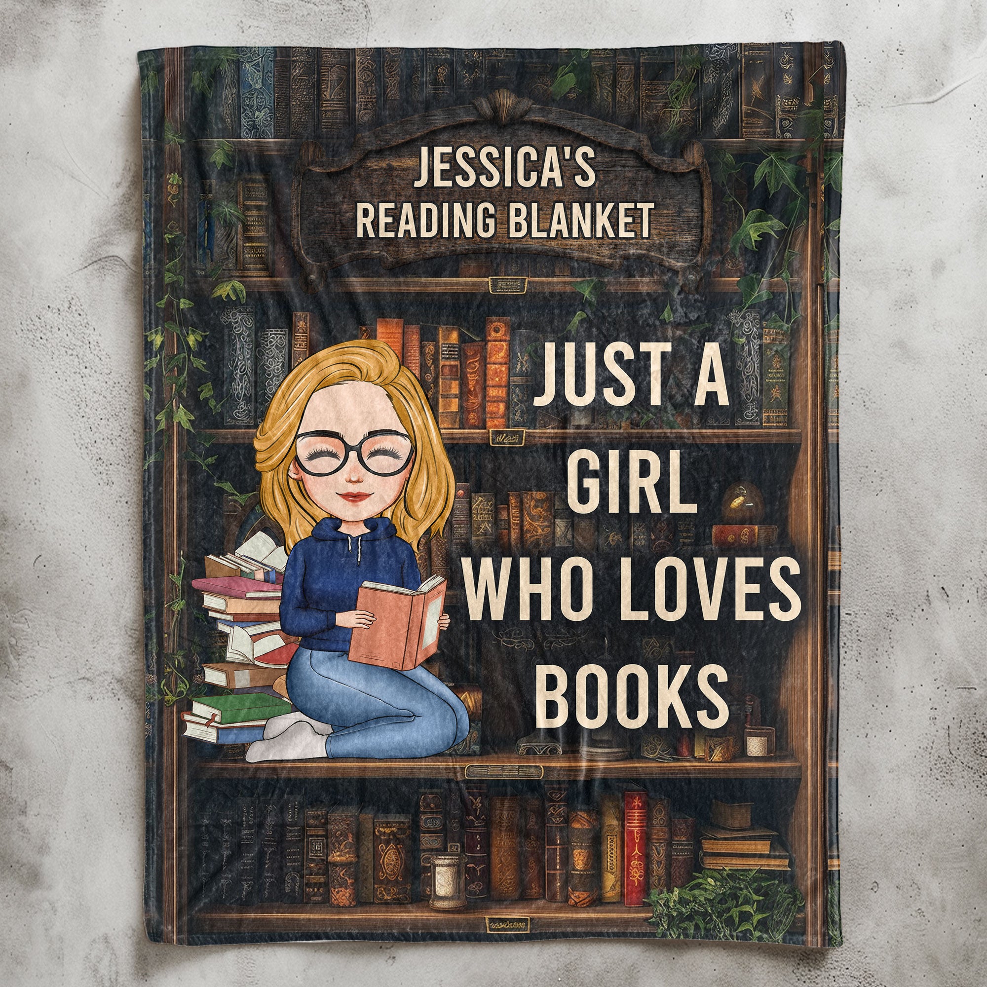 Just A Girl Who Loves Books - Personalized Blanket