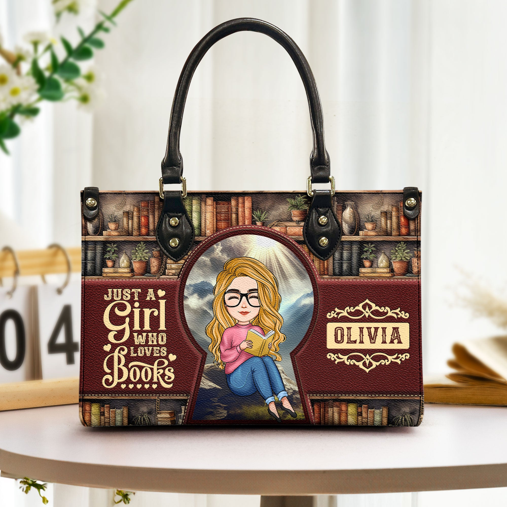 Just A Girl Who Loves Books - Personalized Leather Bag