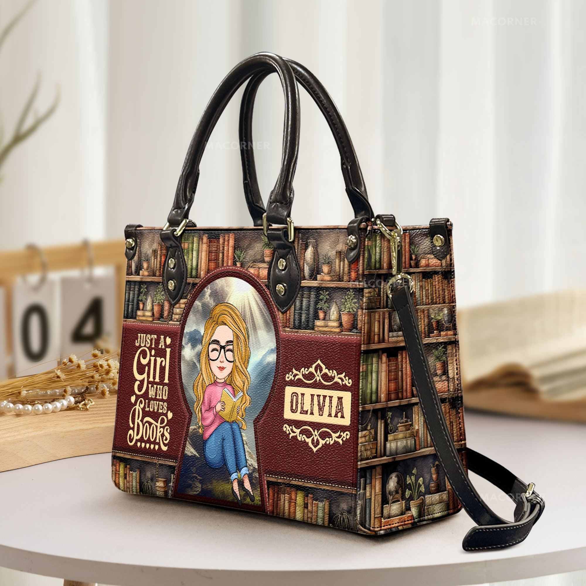 Just A Girl Who Loves Books - Personalized Leather Bag