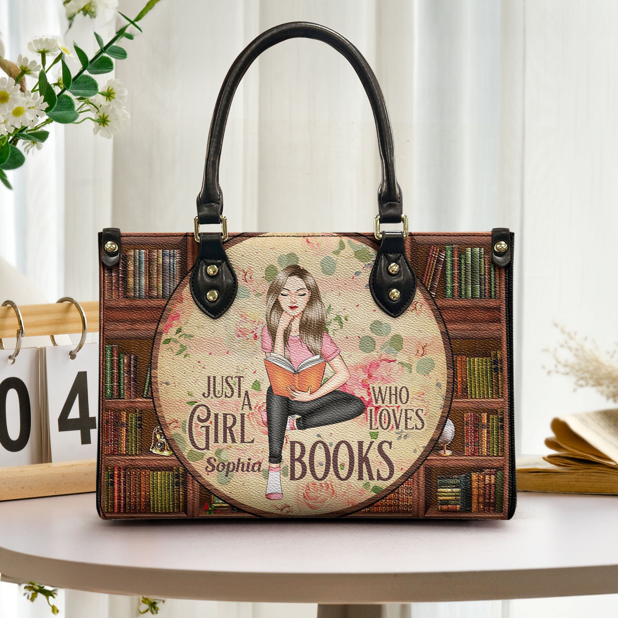 Just A Girl Who Loves Books - Personalized Leather Bag