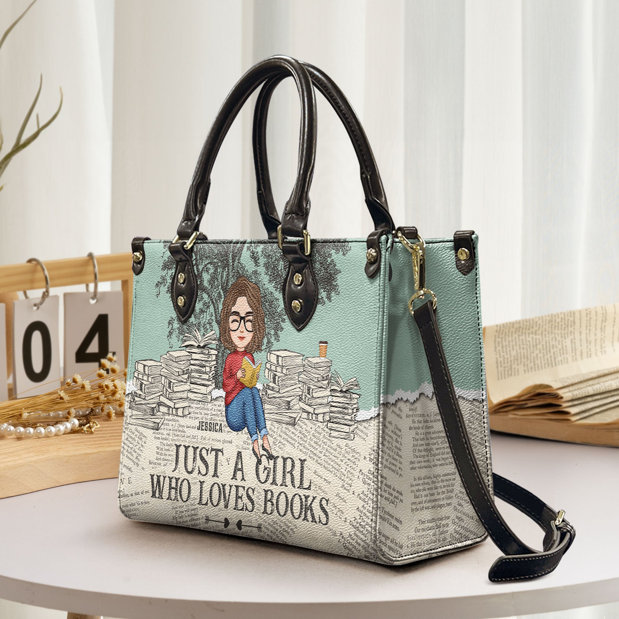 Just A Girl Who Loves Books - Personalized Leather Bag