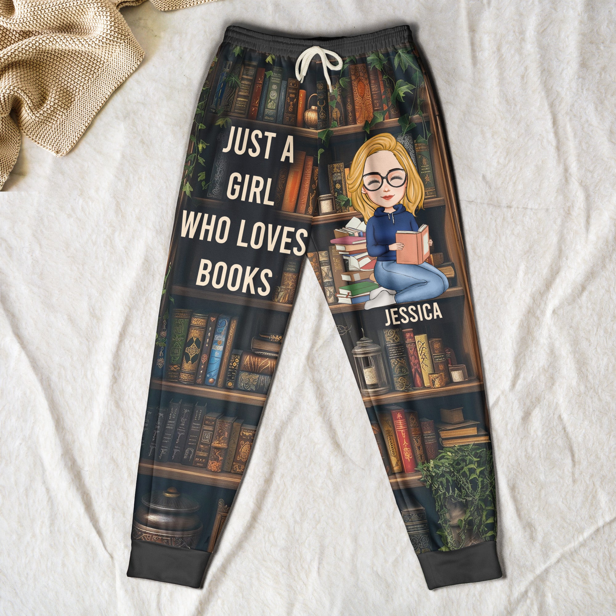 Just A Girl Who Loves Books - Personalized Sweatshirt And Sweatpants Set