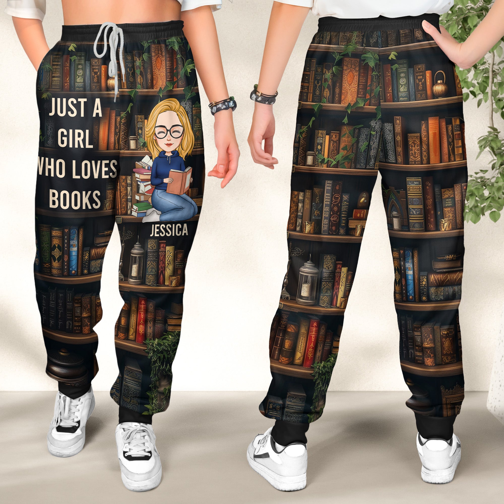 Just A Girl Who Loves Books - Personalized Sweatpants